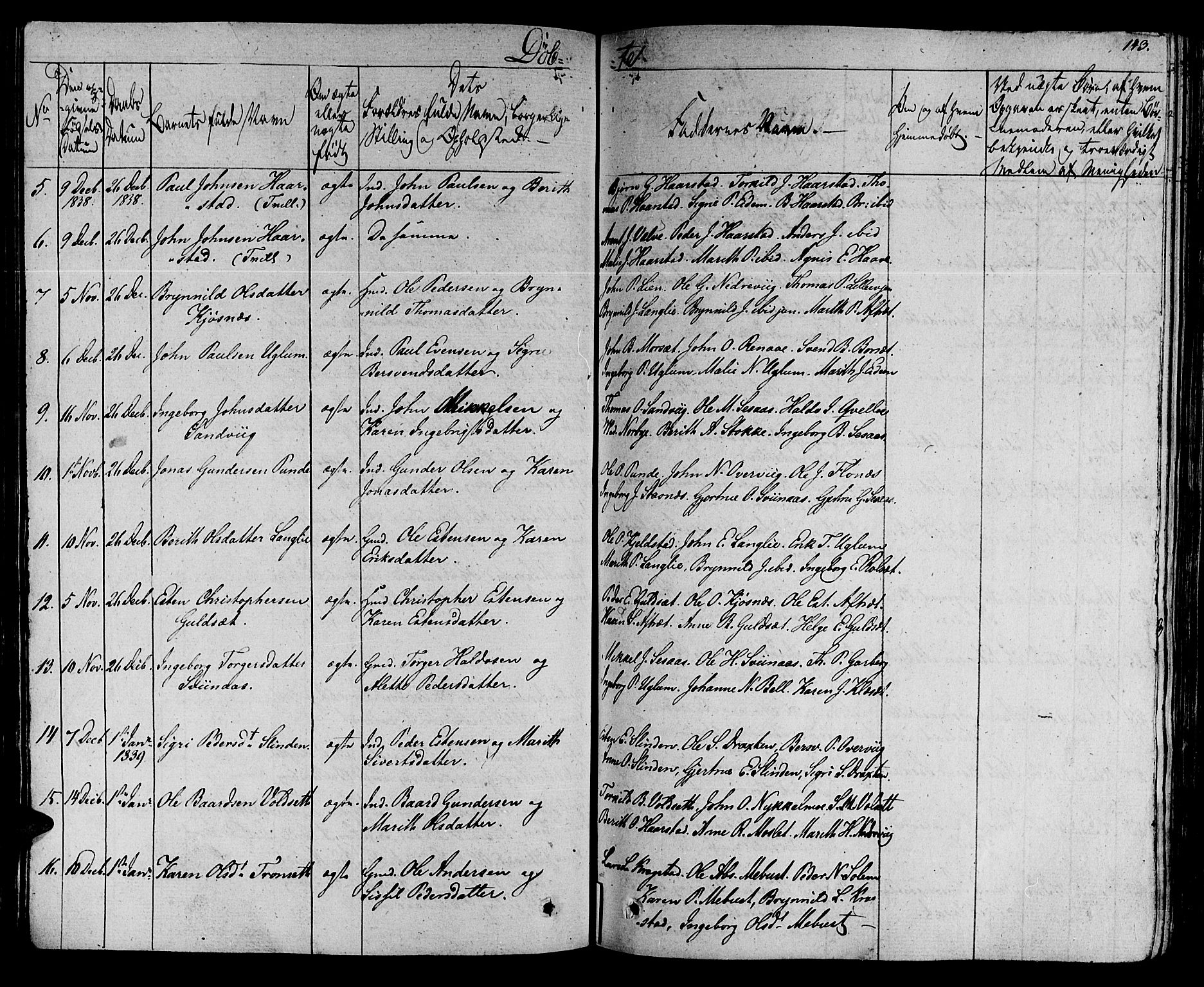Ministerialprotokoller, klokkerbøker og fødselsregistre - Sør-Trøndelag, SAT/A-1456/695/L1143: Parish register (official) no. 695A05 /1, 1824-1842, p. 143