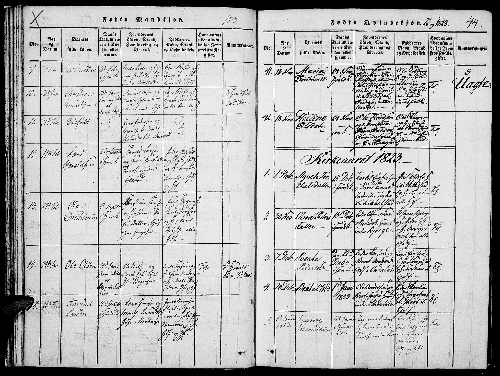Vardal prestekontor, SAH/PREST-100/H/Ha/Haa/L0004: Parish register (official) no. 4, 1814-1831, p. 44