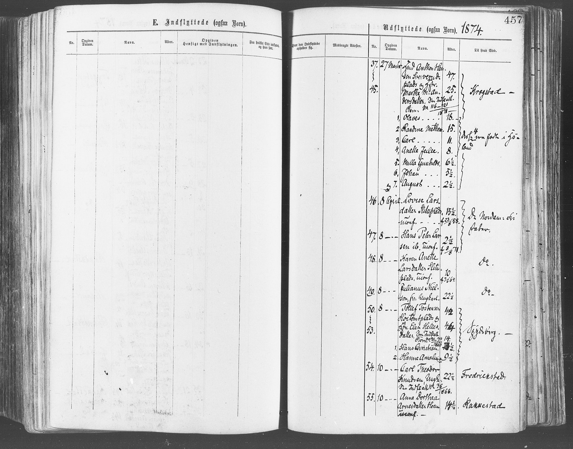 Eidsberg prestekontor Kirkebøker, SAO/A-10905/F/Fa/L0011: Parish register (official) no. I 11, 1867-1878, p. 457