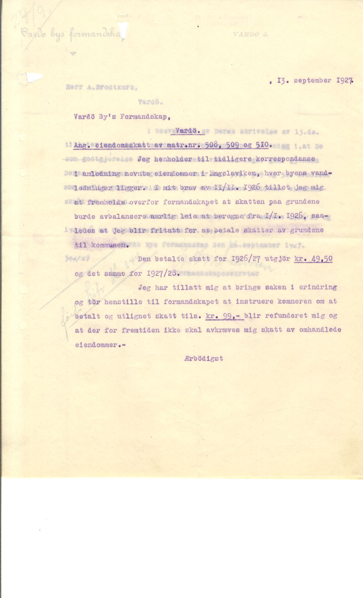 Brodtkorb handel A/S, VAMU/A-0001/Q/Qb/L0003: Faste eiendommer i Vardø Herred, 1862-1939, p. 317