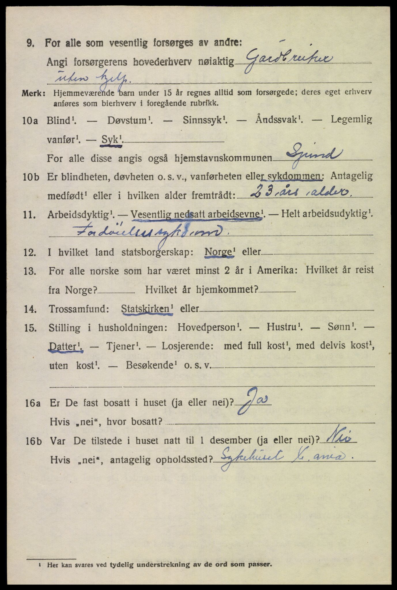 SAK, 1920 census for Spind, 1920, p. 1666