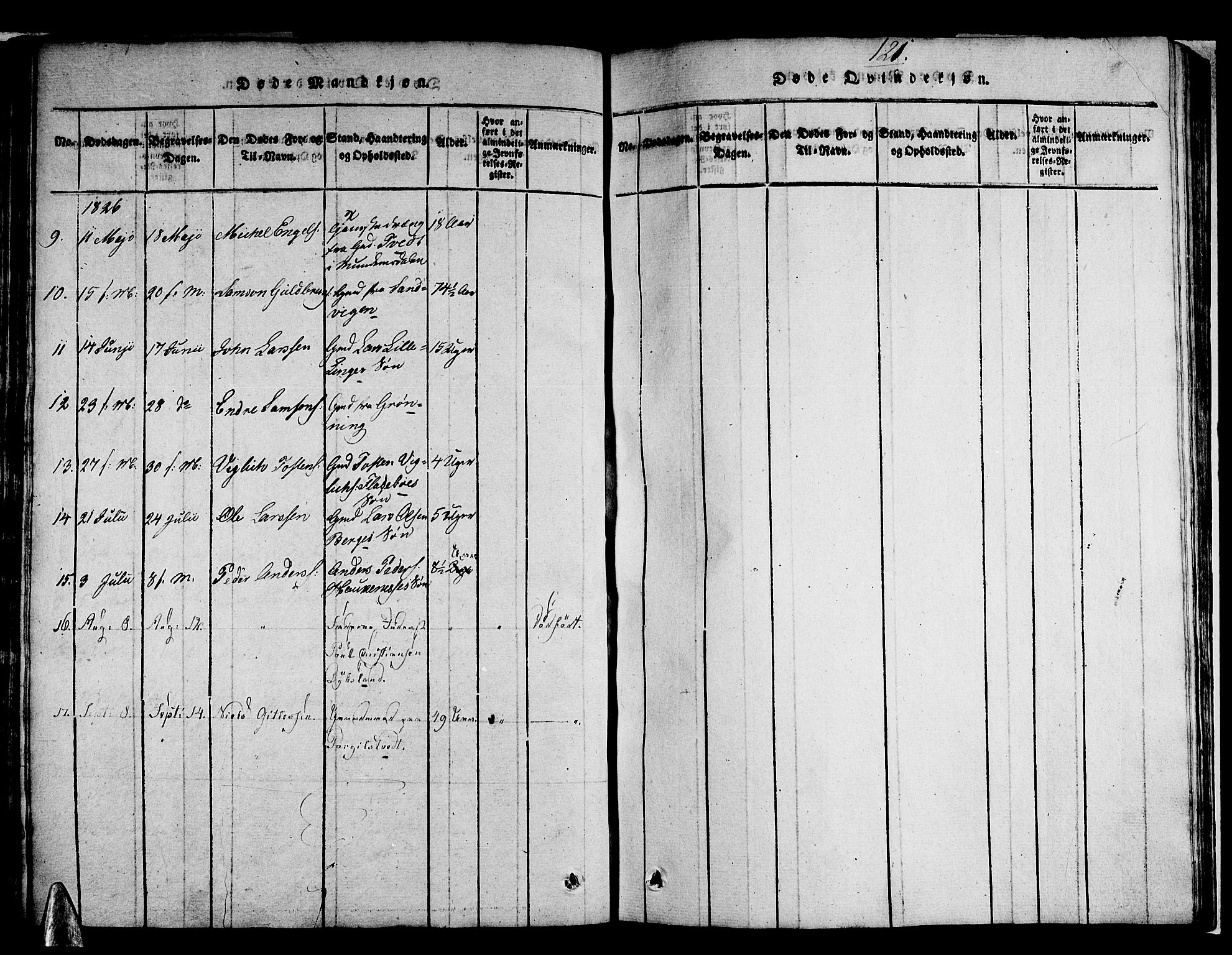 Strandebarm sokneprestembete, SAB/A-78401/H/Haa: Parish register (official) no. A 5, 1816-1826, p. 121