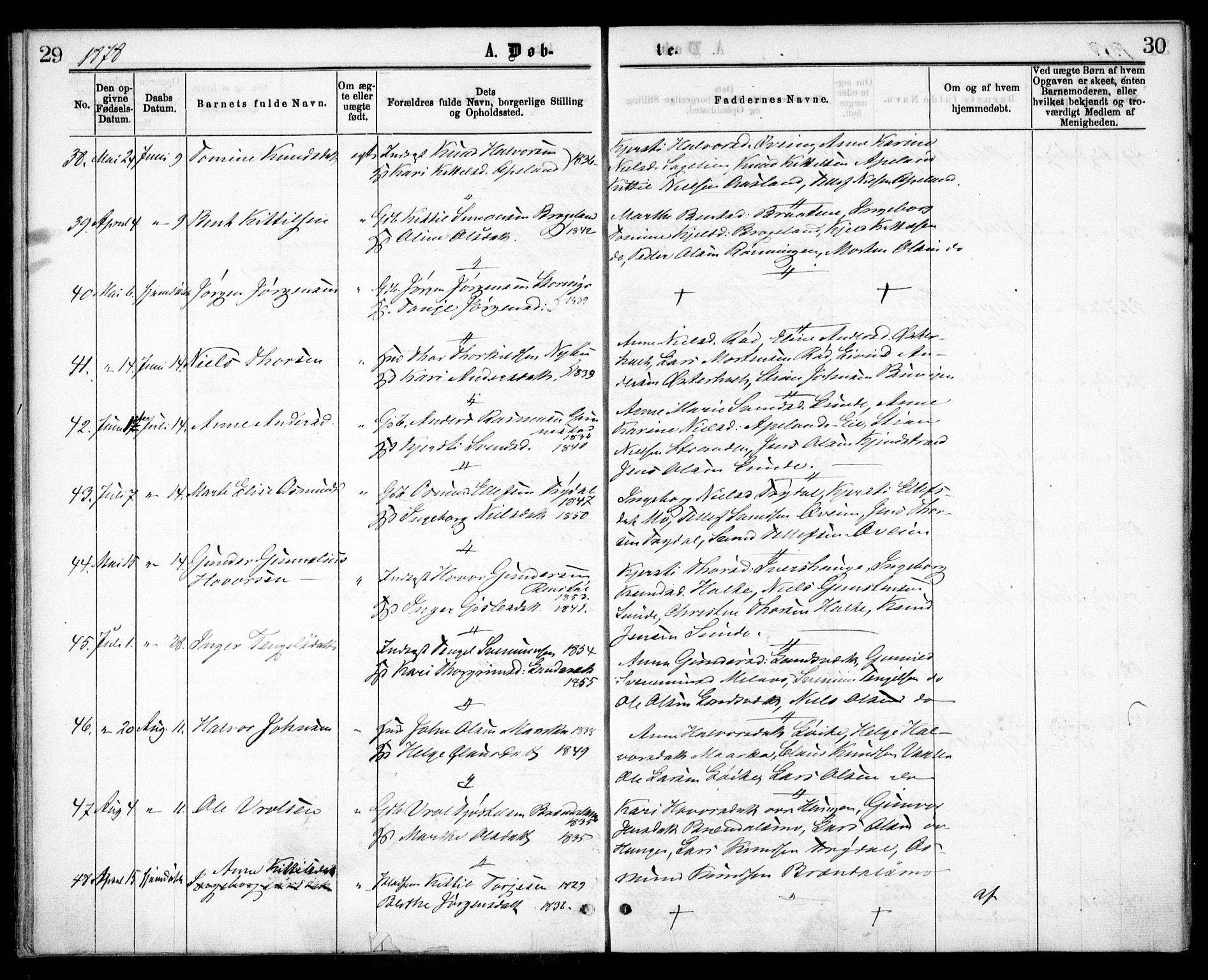 Gjerstad sokneprestkontor, AV/SAK-1111-0014/F/Fa/Faa/L0008: Parish register (official) no. A 8, 1876-1884, p. 29-30