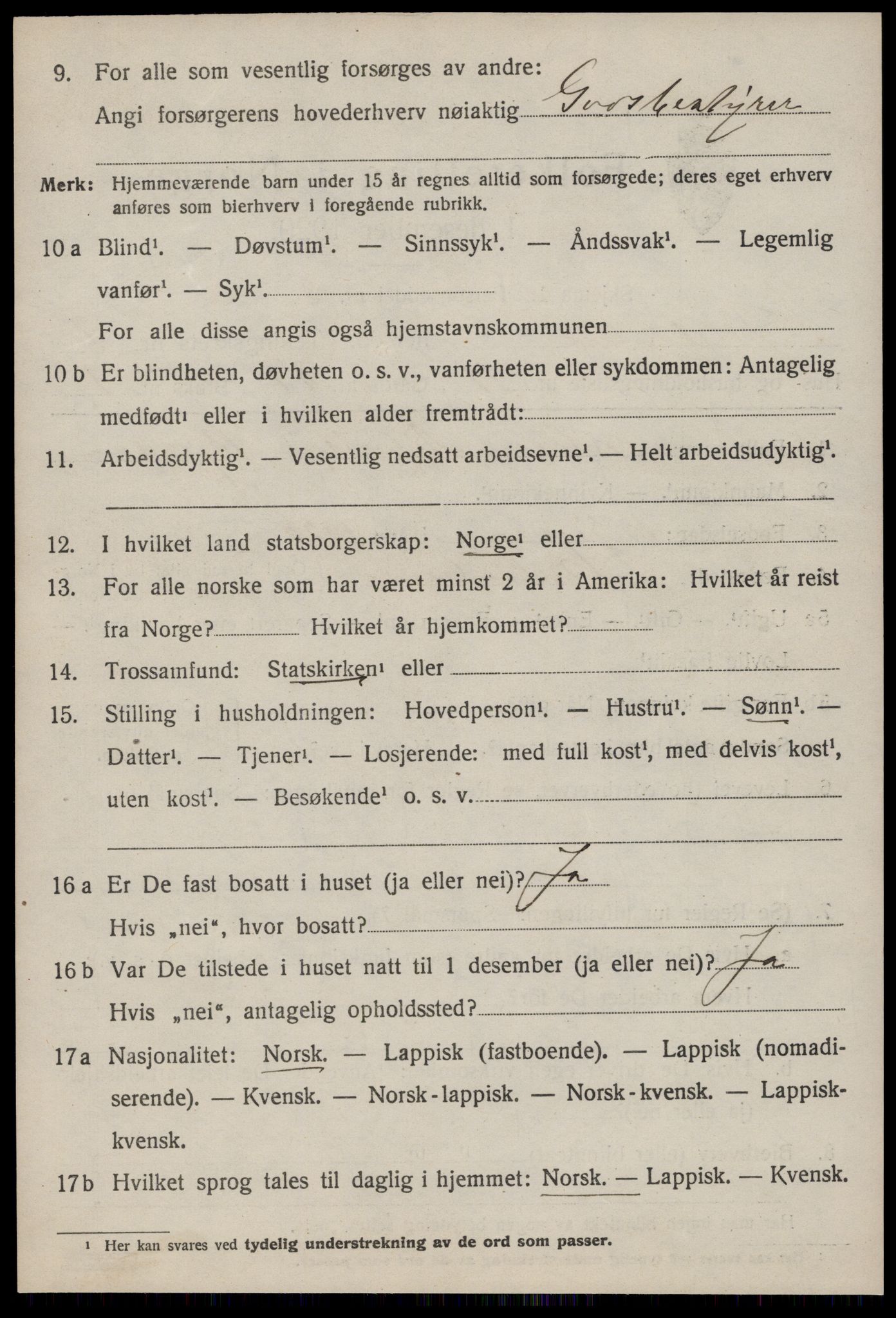 SAT, 1920 census for Meldal, 1920, p. 7394