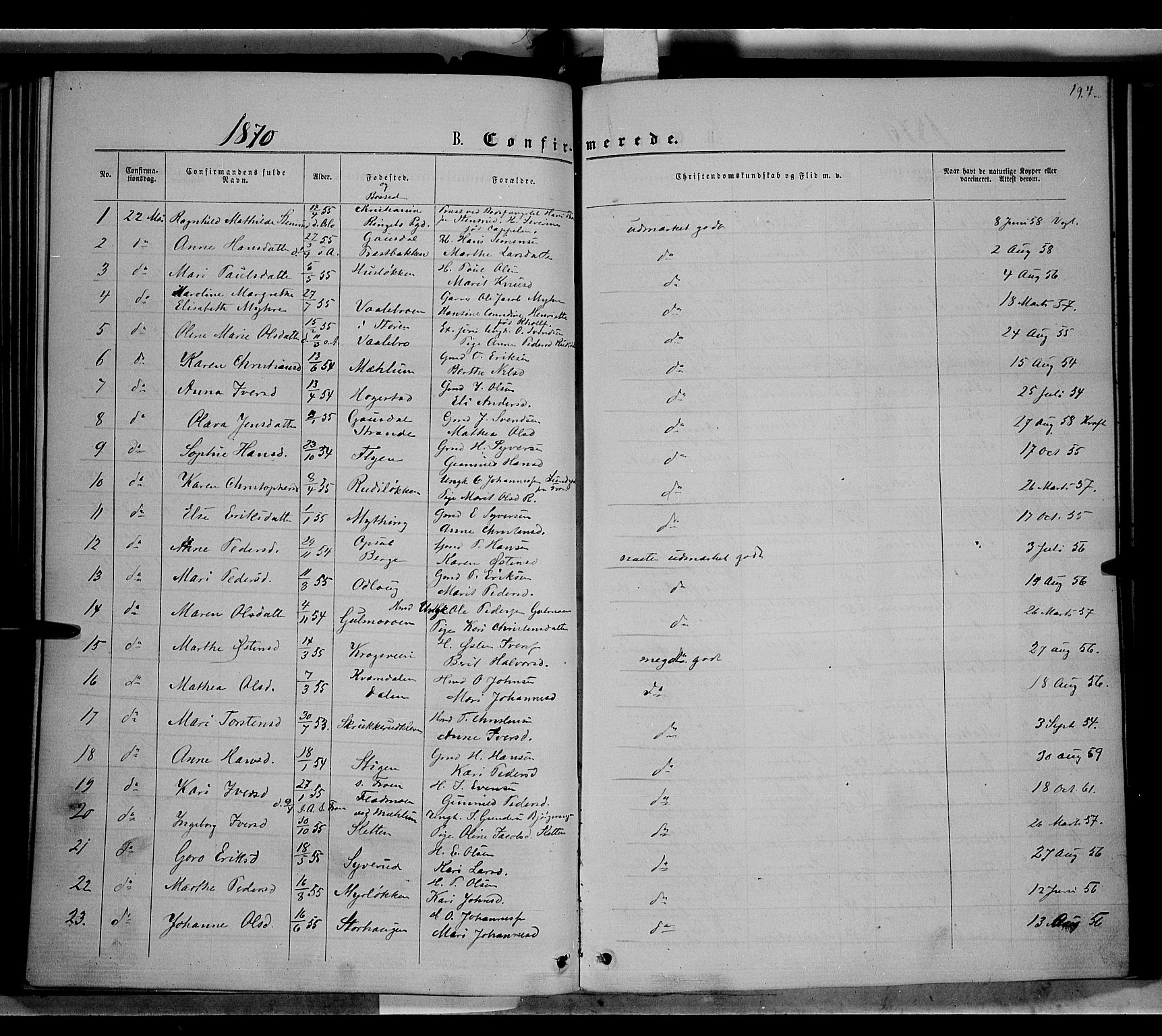 Ringebu prestekontor, AV/SAH-PREST-082/H/Ha/Haa/L0007: Parish register (official) no. 7, 1860-1877, p. 194