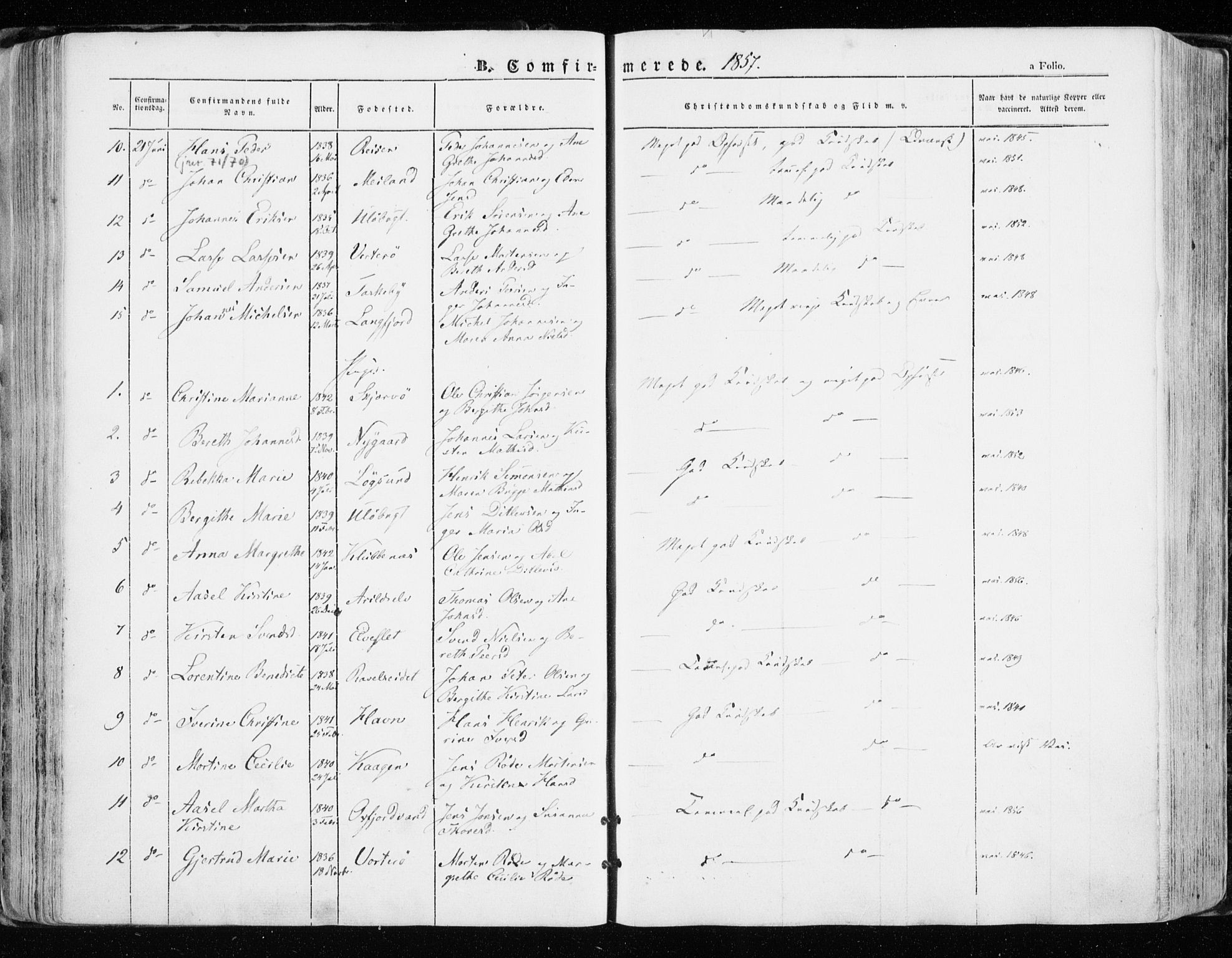 Skjervøy sokneprestkontor, AV/SATØ-S-1300/H/Ha/Haa/L0006kirke: Parish register (official) no. 6, 1848-1859