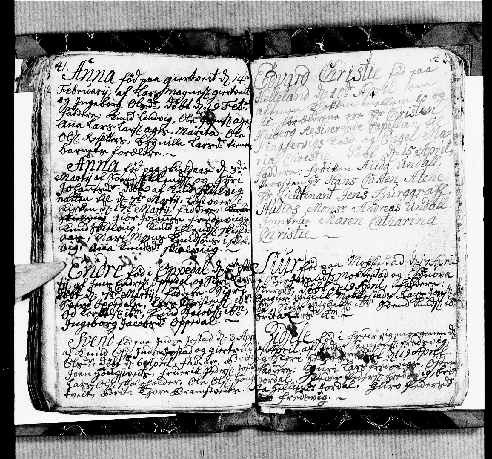 Ullensvang sokneprestembete, SAB/A-78701/H/Hab: Parish register (copy) no. B 1, 1764-1766, p. 41-42