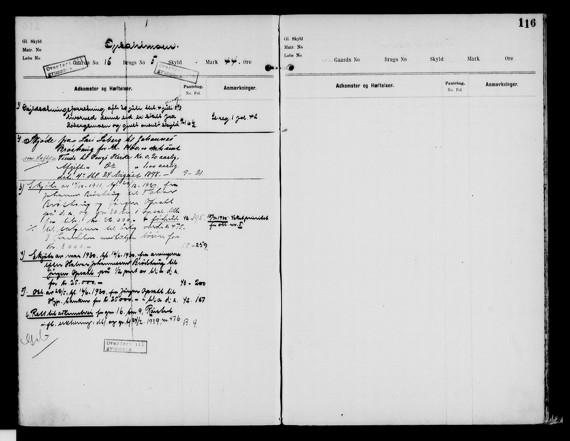 Nord-Hedmark sorenskriveri, SAH/TING-012/H/Ha/Had/Hade/L0002: Mortgage register no. 4.2, 1893-1940, p. 116