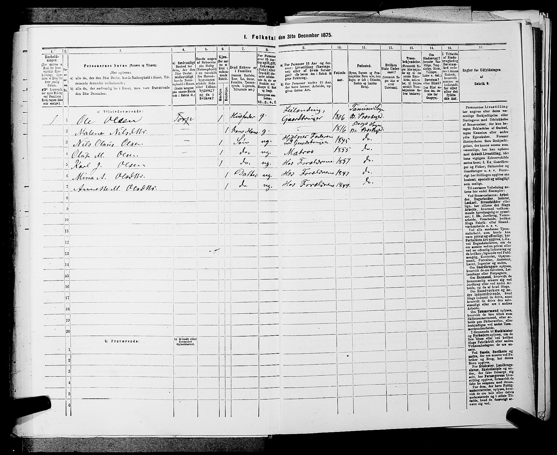 SAKO, 1875 census for 0726P Brunlanes, 1875, p. 1550