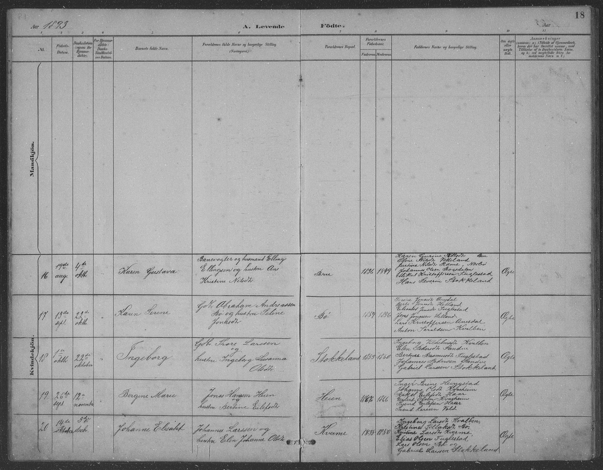 Eigersund sokneprestkontor, SAST/A-101807/S09: Parish register (copy) no. B 21, 1890-1915, p. 18