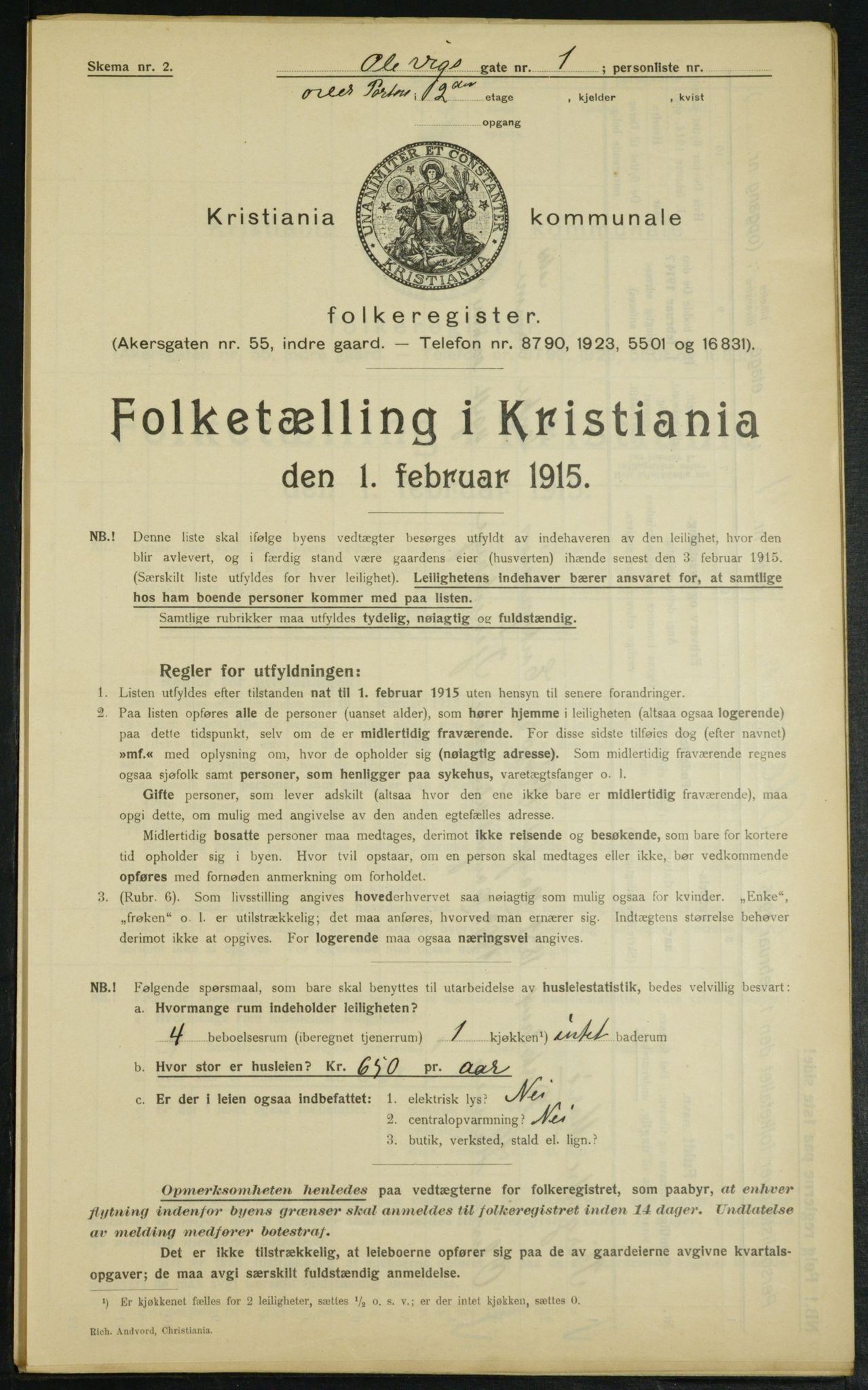 OBA, Municipal Census 1915 for Kristiania, 1915, p. 74845