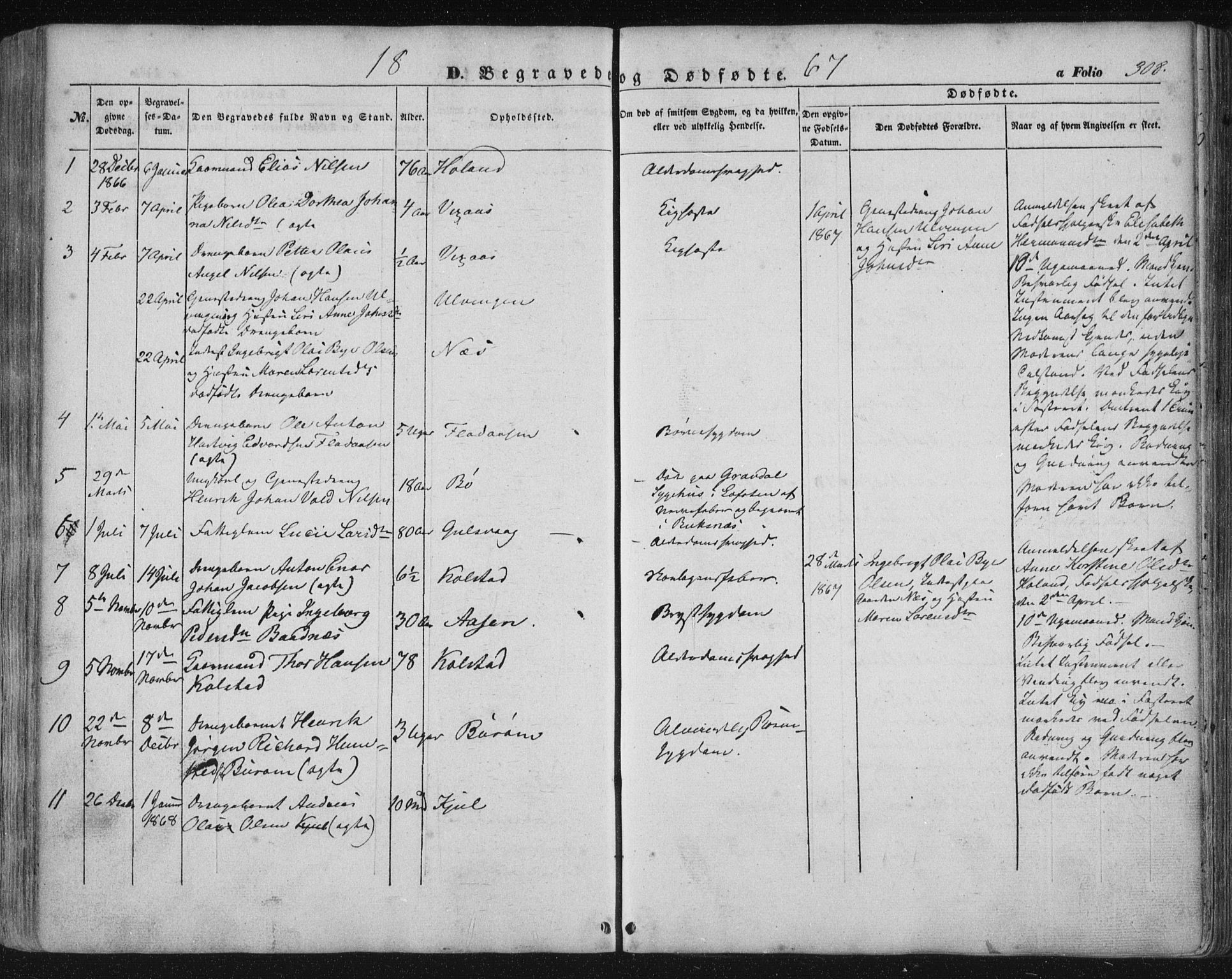 Ministerialprotokoller, klokkerbøker og fødselsregistre - Nordland, AV/SAT-A-1459/816/L0240: Parish register (official) no. 816A06, 1846-1870, p. 308