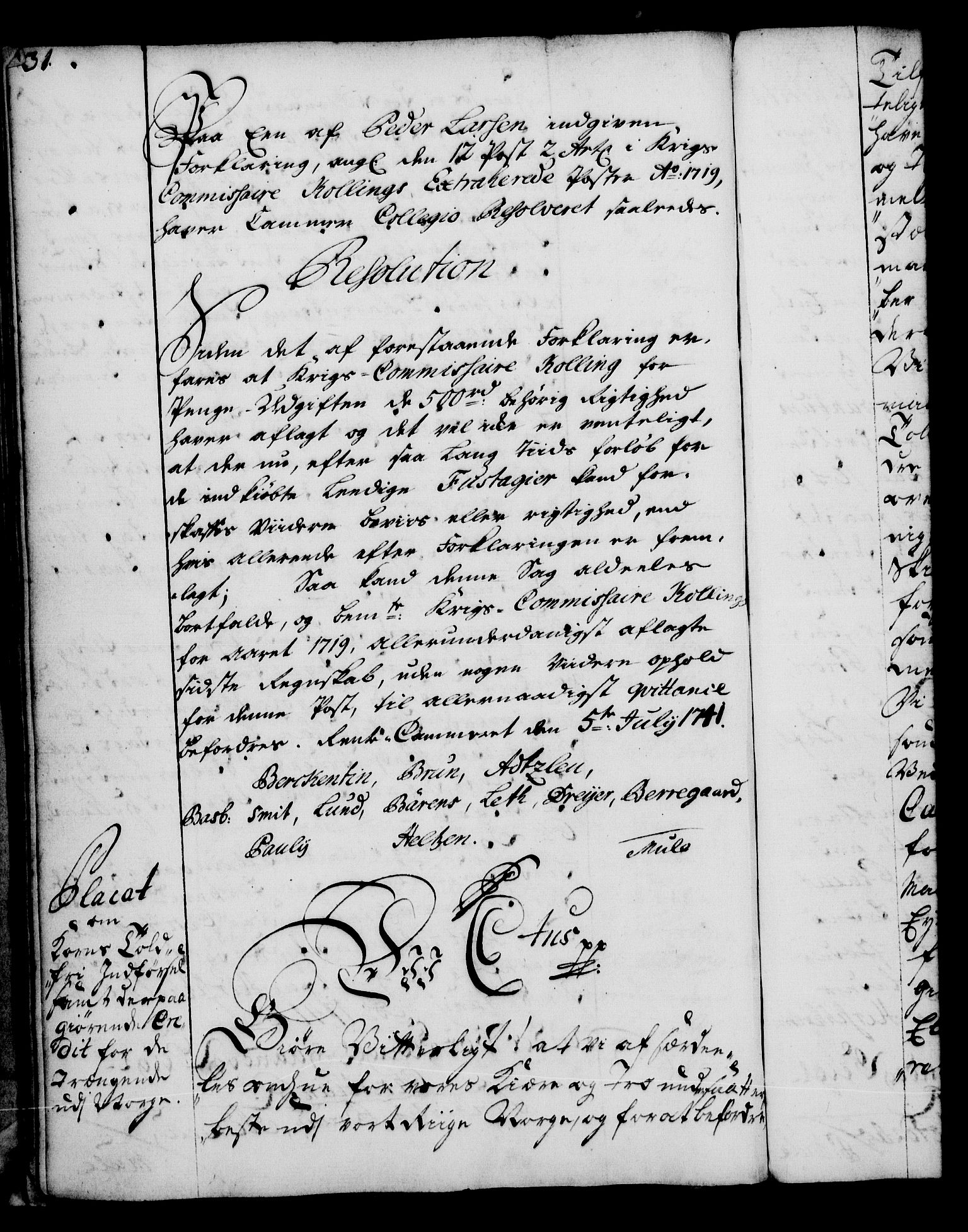 Rentekammeret, Kammerkanselliet, RA/EA-3111/G/Gg/Gga/L0005: Norsk ekspedisjonsprotokoll med register (merket RK 53.5), 1741-1749, p. 31