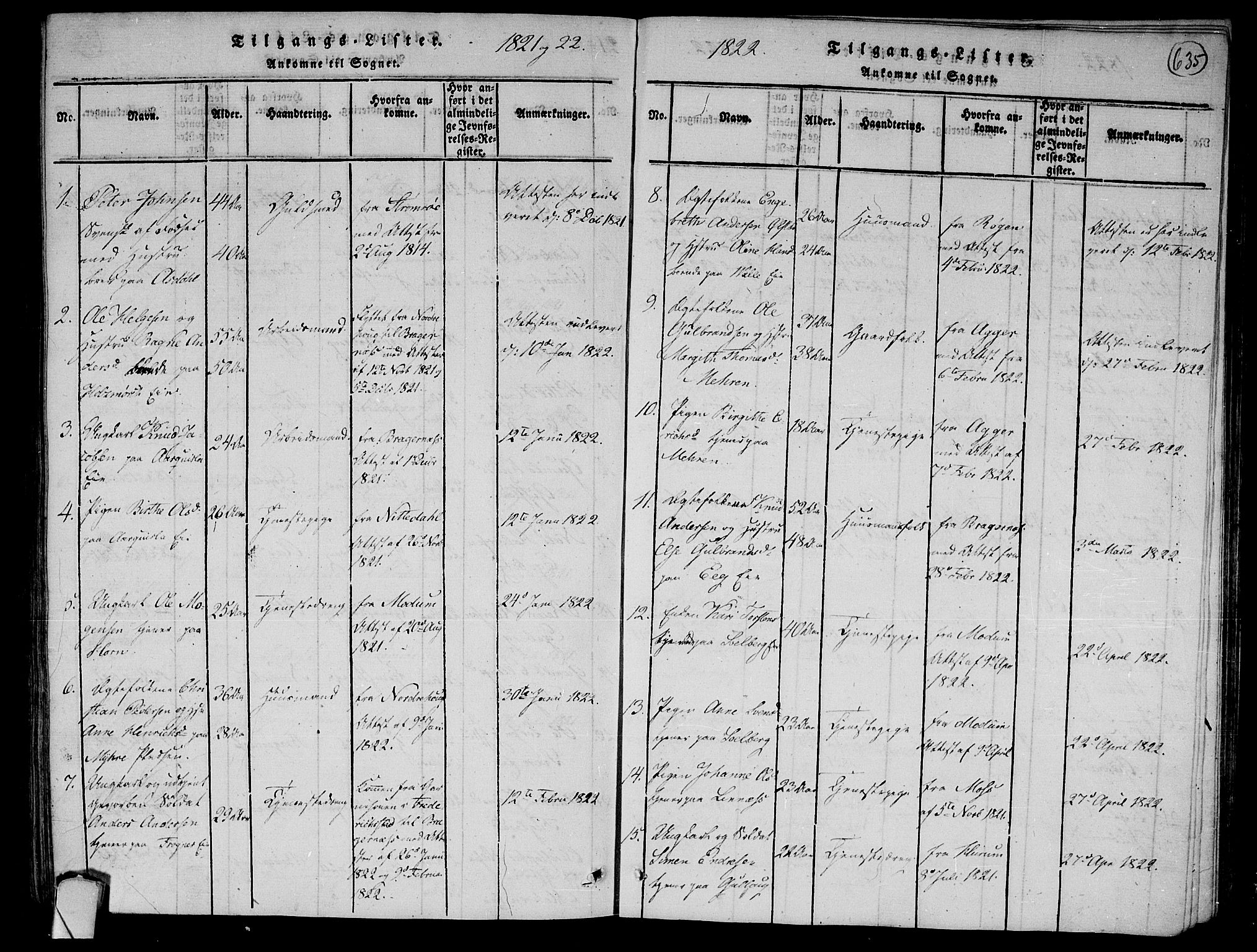 Lier kirkebøker, AV/SAKO-A-230/F/Fa/L0008: Parish register (official) no. I 8, 1813-1825, p. 634-635