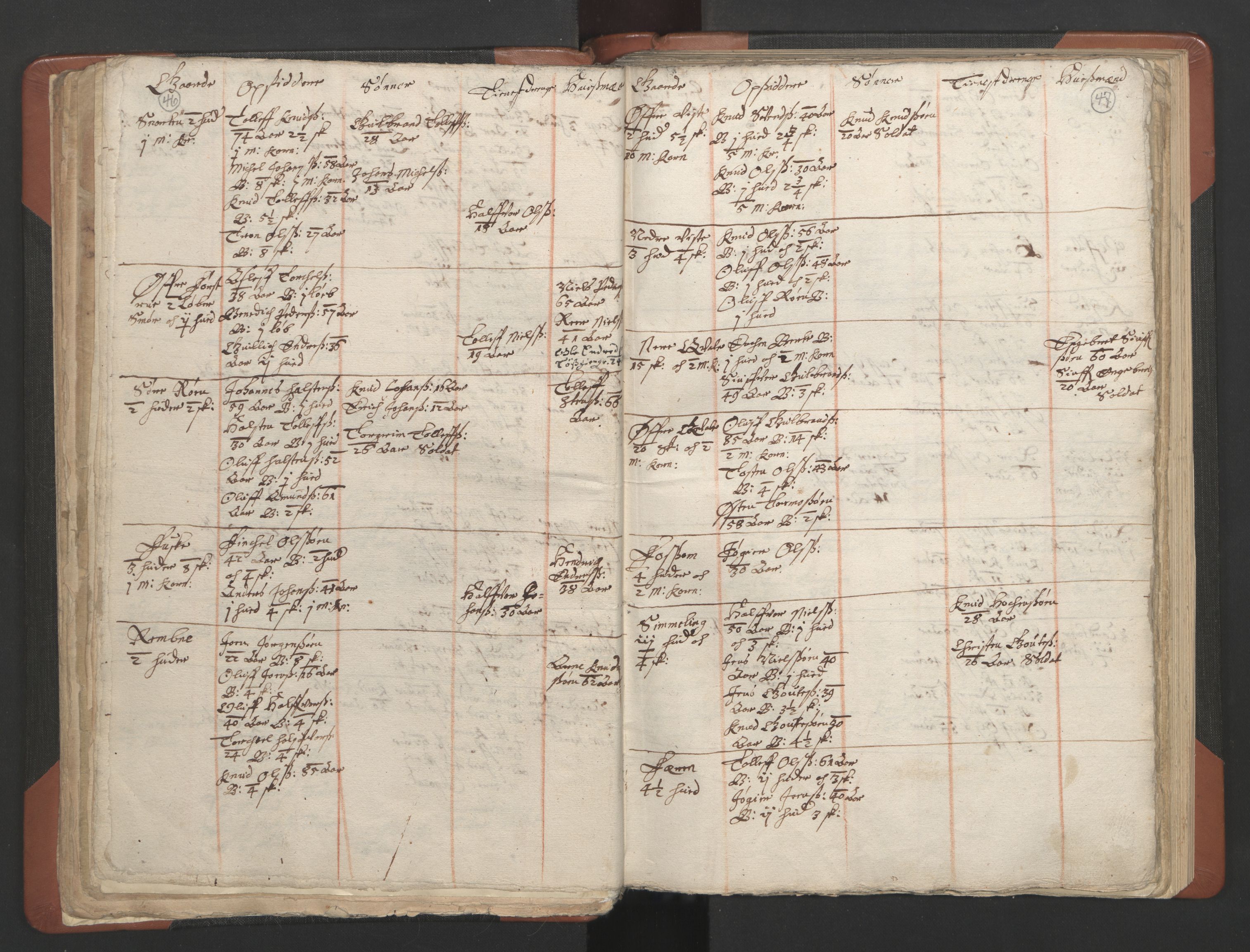 RA, Vicar's Census 1664-1666, no. 8: Valdres deanery, 1664-1666, p. 46-47