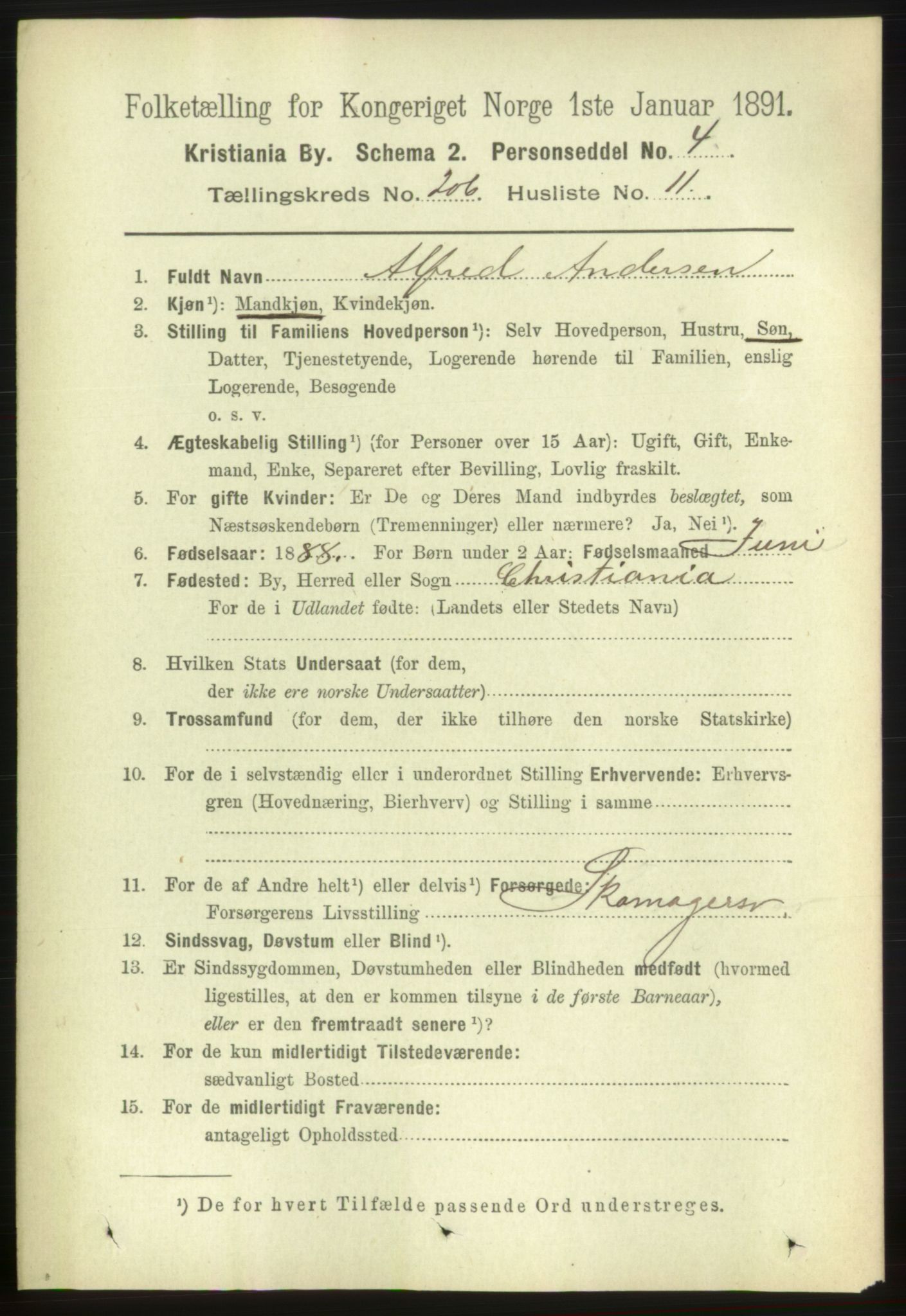 RA, 1891 census for 0301 Kristiania, 1891, p. 124175