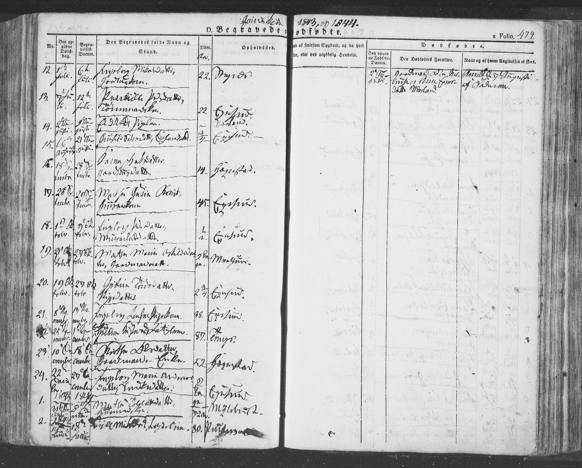 Eigersund sokneprestkontor, SAST/A-101807/S08/L0009: Parish register (official) no. A 9, 1827-1850, p. 474