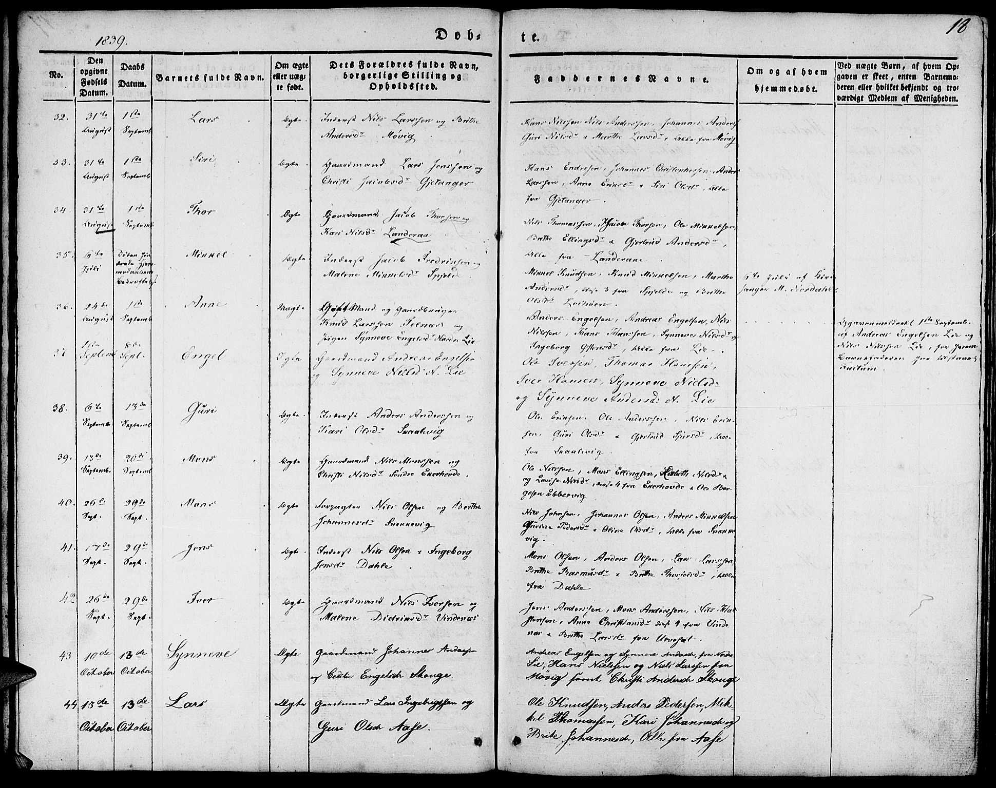 Fjell sokneprestembete, AV/SAB-A-75301/H/Haa: Parish register (official) no. A 1, 1835-1850, p. 18