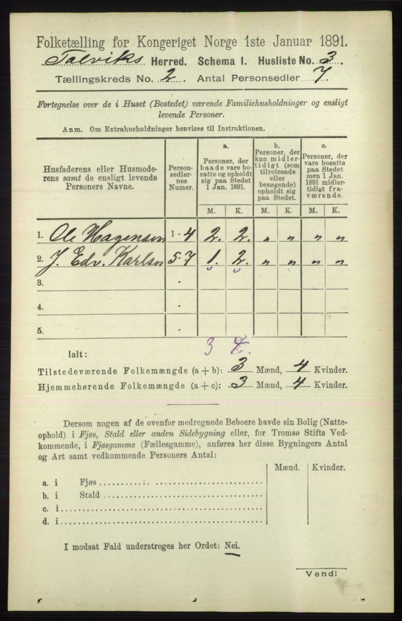 RA, 1891 census for 2013 Talvik, 1891, p. 510