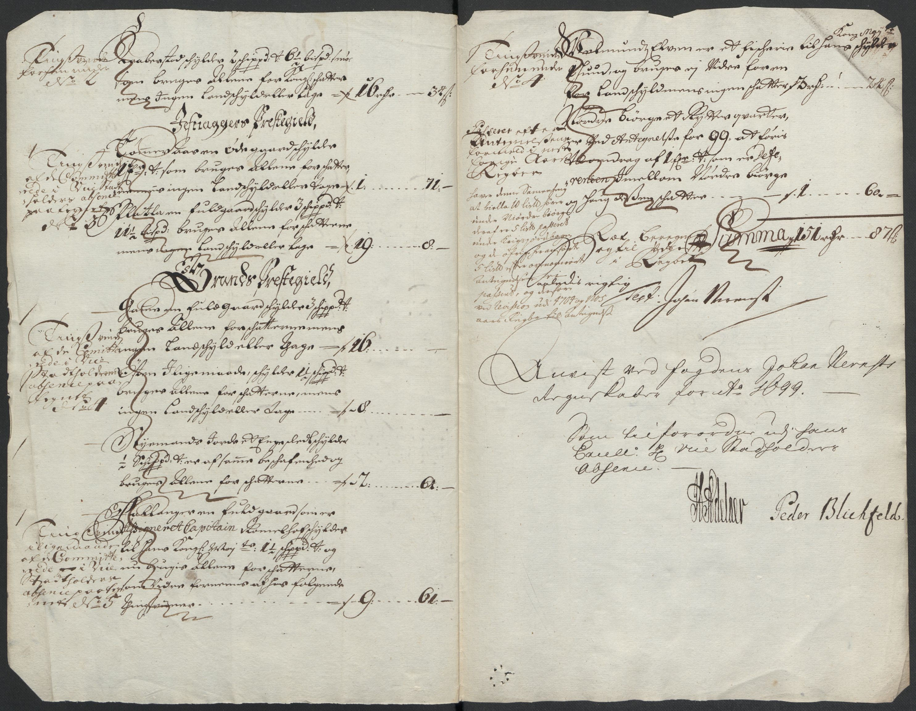 Rentekammeret inntil 1814, Reviderte regnskaper, Fogderegnskap, AV/RA-EA-4092/R18/L1297: Fogderegnskap Hadeland, Toten og Valdres, 1699, p. 445