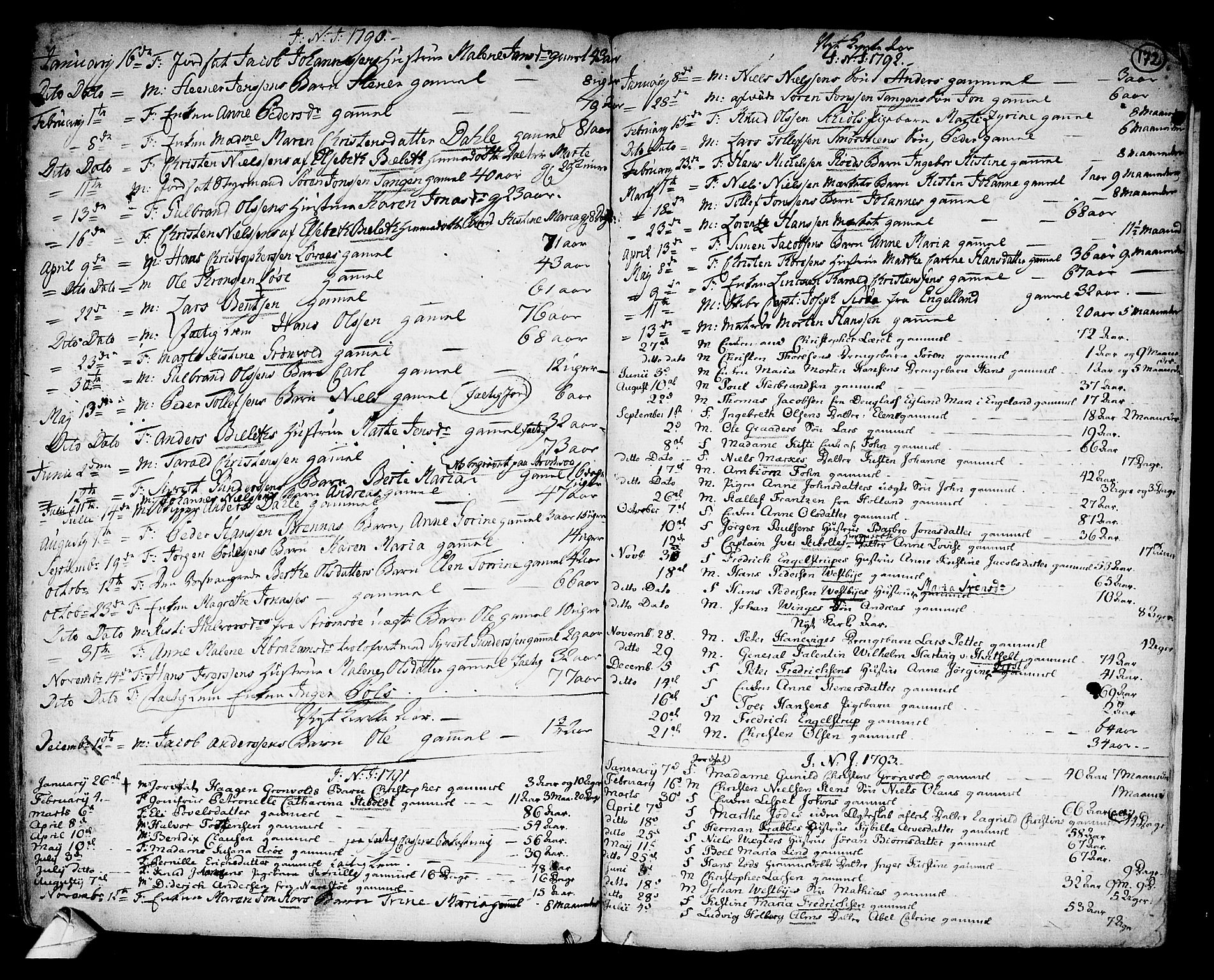 Strømsø kirkebøker, SAKO/A-246/F/Fb/L0002: Parish register (official) no. II 2, 1739-1814, p. 172
