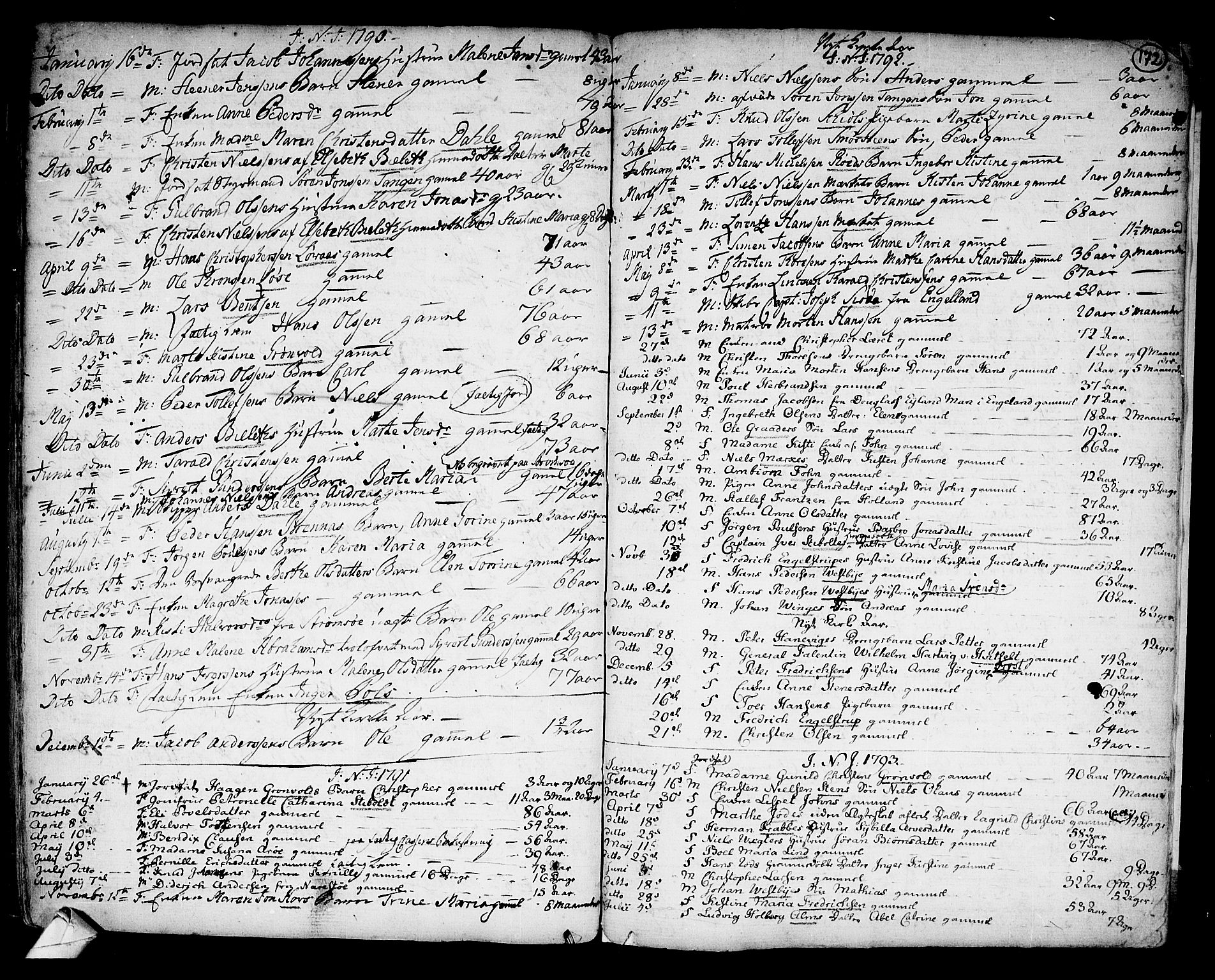 Strømsø kirkebøker, AV/SAKO-A-246/F/Fb/L0002: Parish register (official) no. II 2, 1739-1814, p. 172