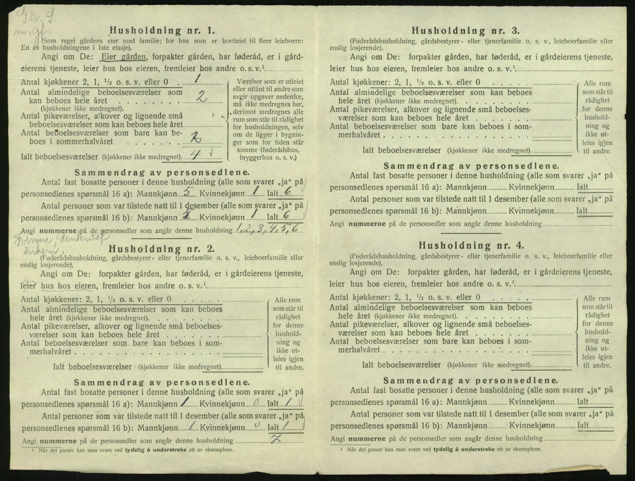SAK, 1920 census for Åseral, 1920, p. 43