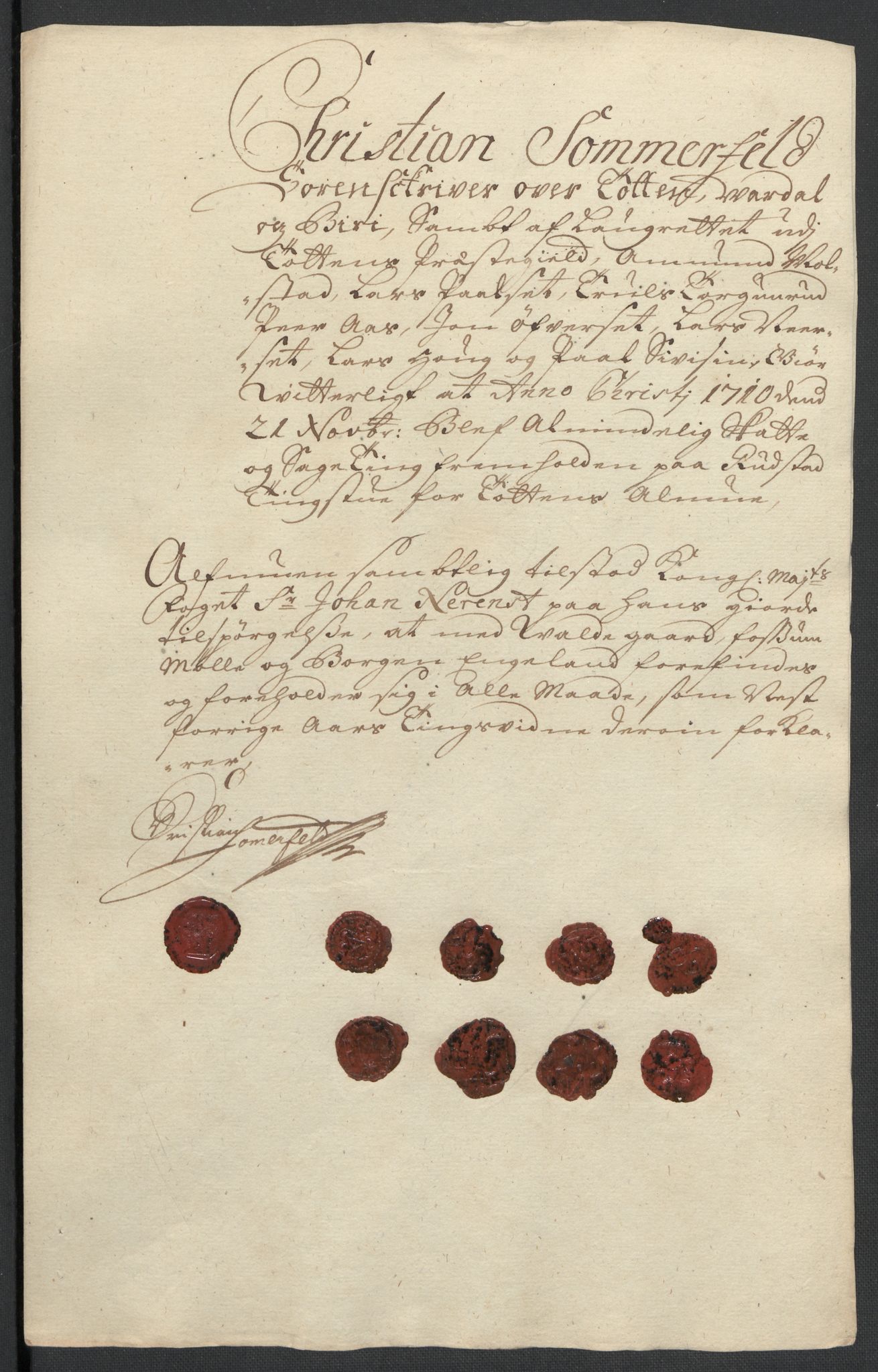 Rentekammeret inntil 1814, Reviderte regnskaper, Fogderegnskap, AV/RA-EA-4092/R18/L1307: Fogderegnskap Hadeland, Toten og Valdres, 1710, p. 131