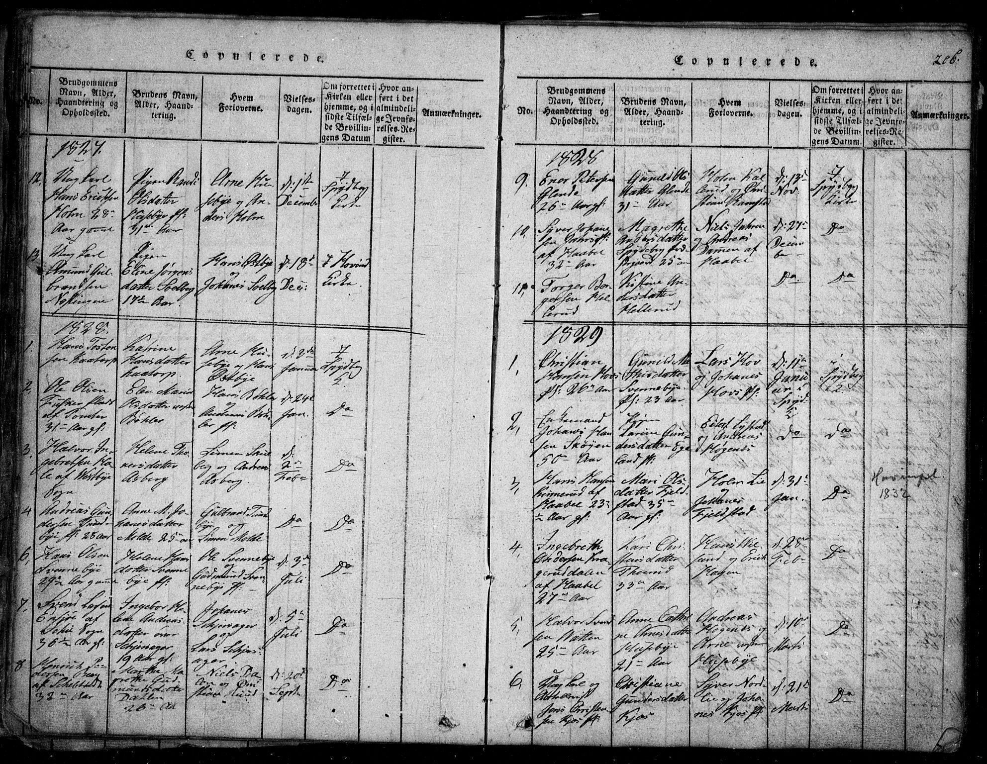 Spydeberg prestekontor Kirkebøker, SAO/A-10924/G/Ga/L0001: Parish register (copy) no. I 1, 1814-1868, p. 206