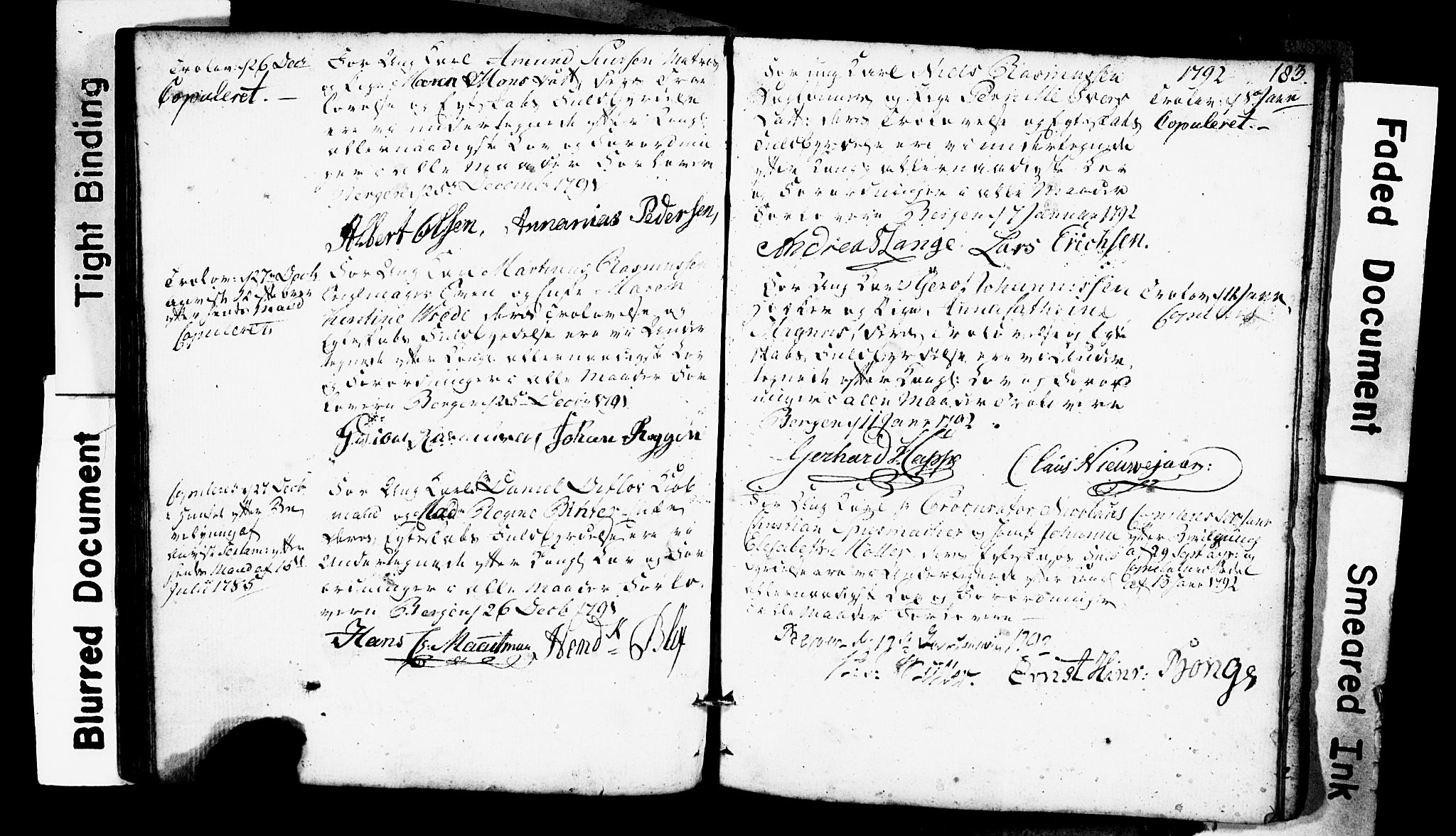 Domkirken sokneprestembete, SAB/A-74801: Best man's statements no. II.5.1, 1767-1792, p. 183