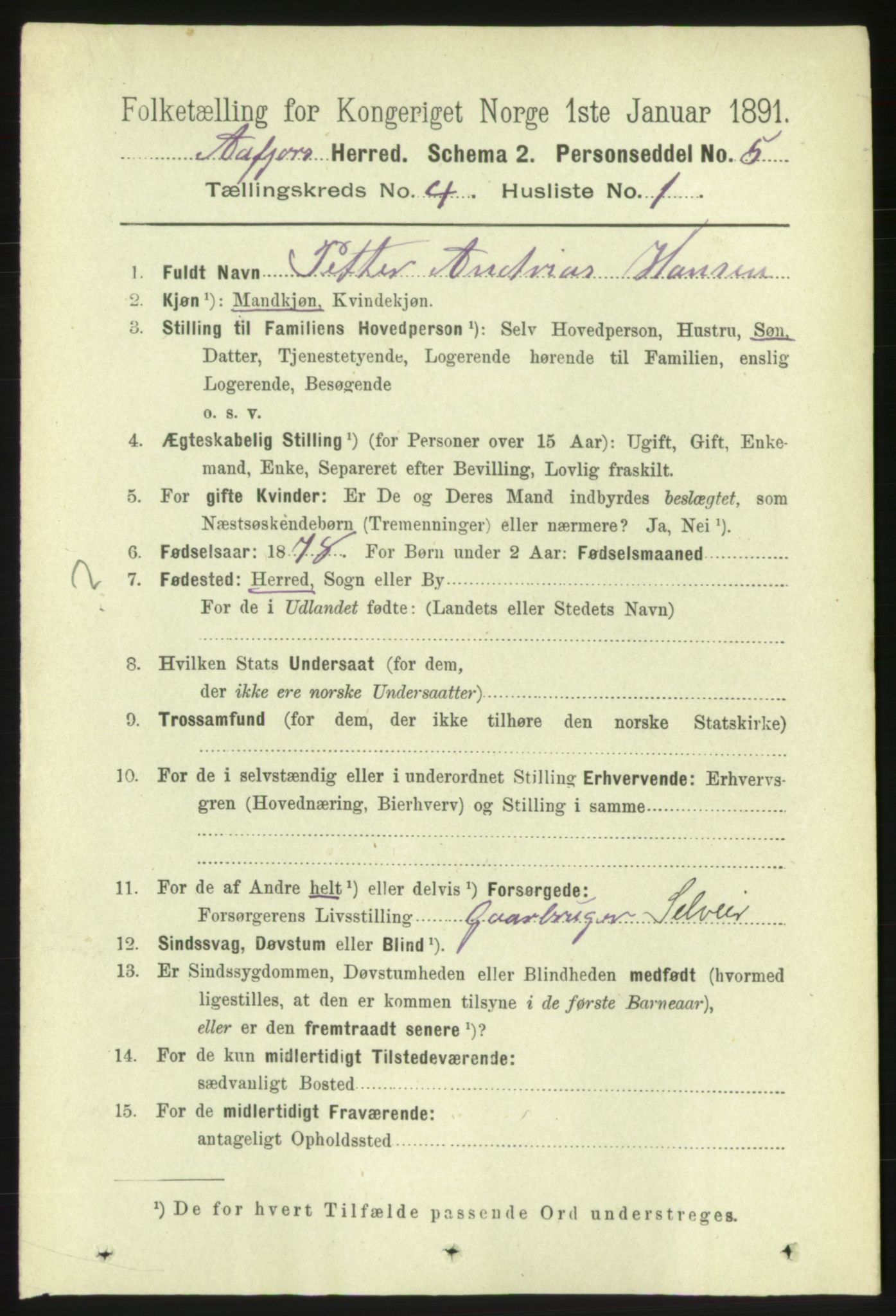 RA, 1891 census for 1630 Åfjord, 1891, p. 795