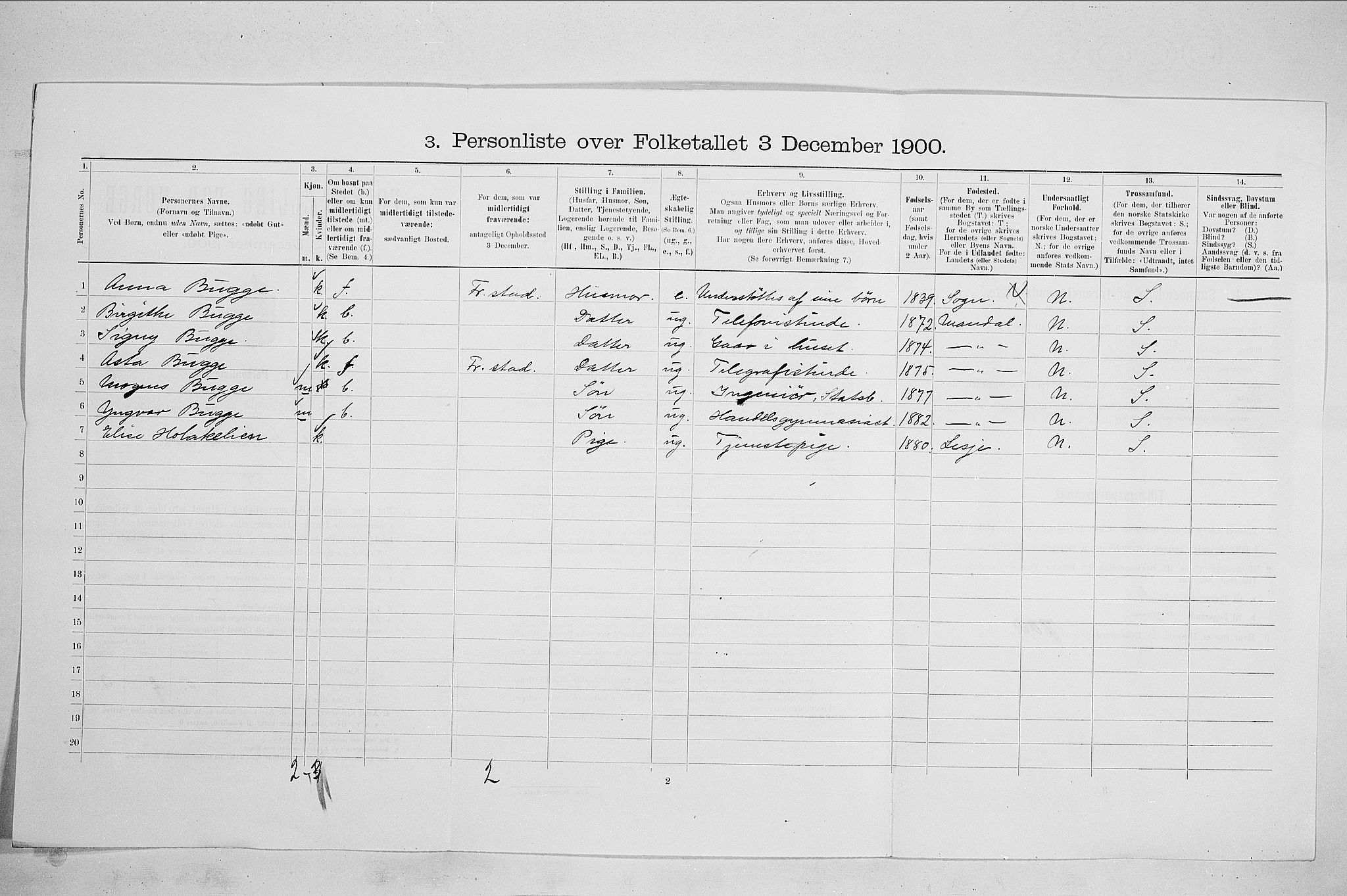 SAO, 1900 census for Kristiania, 1900, p. 42617