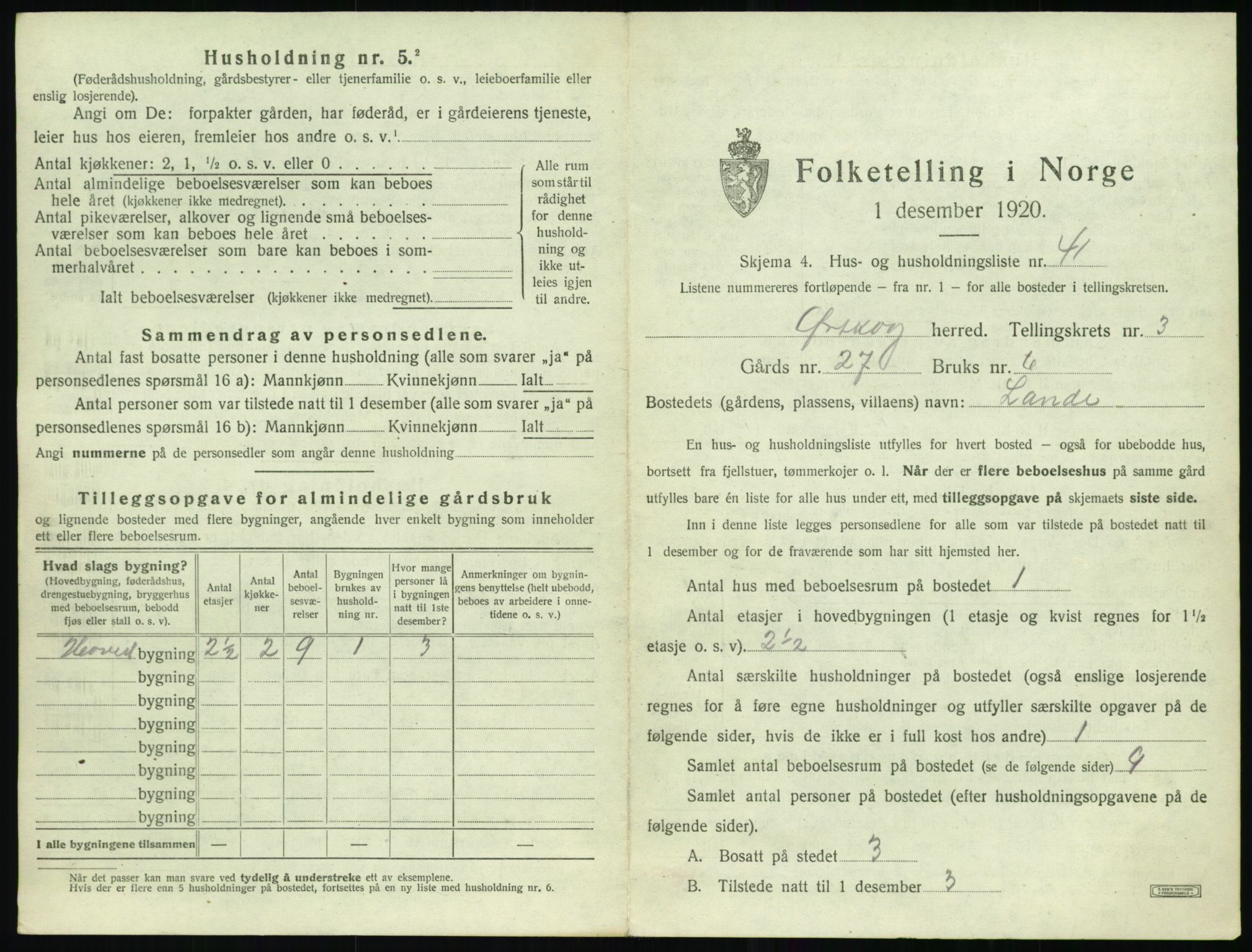 SAT, 1920 census for Ørskog, 1920, p. 286