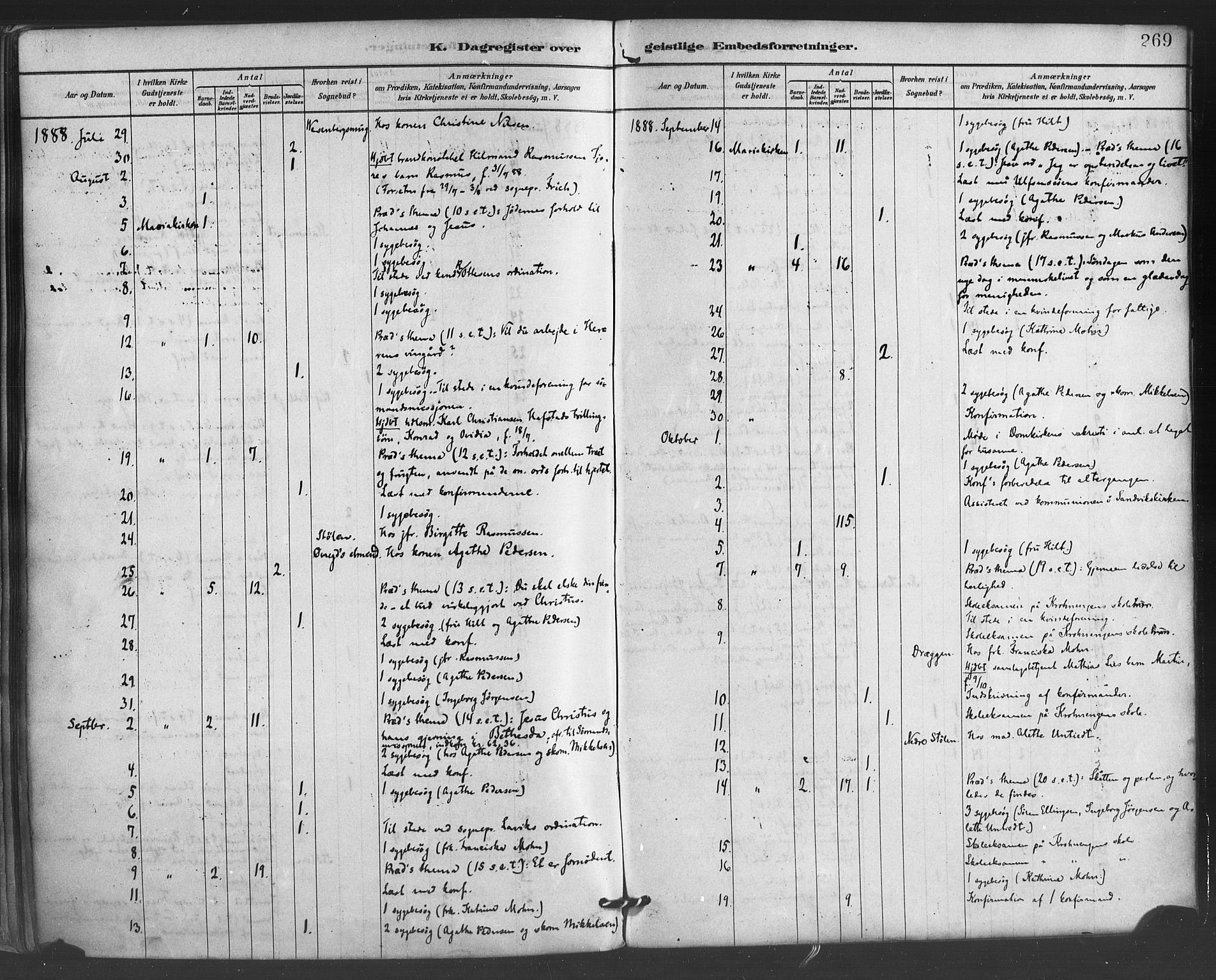 Mariakirken Sokneprestembete, SAB/A-76901/H/Haa/L0007: Parish register (official) no. A 7, 1878-1893, p. 269