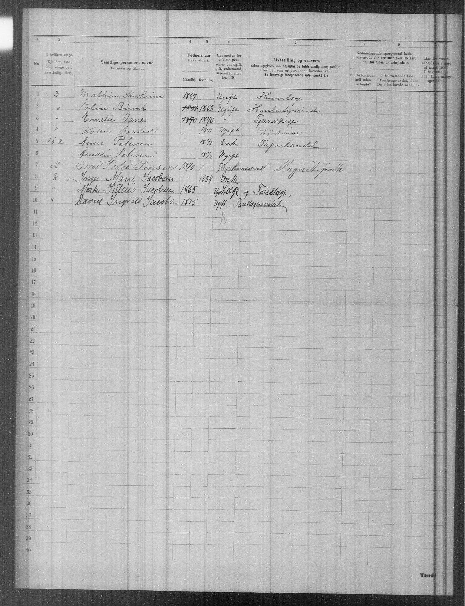 OBA, Municipal Census 1902 for Kristiania, 1902, p. 20200