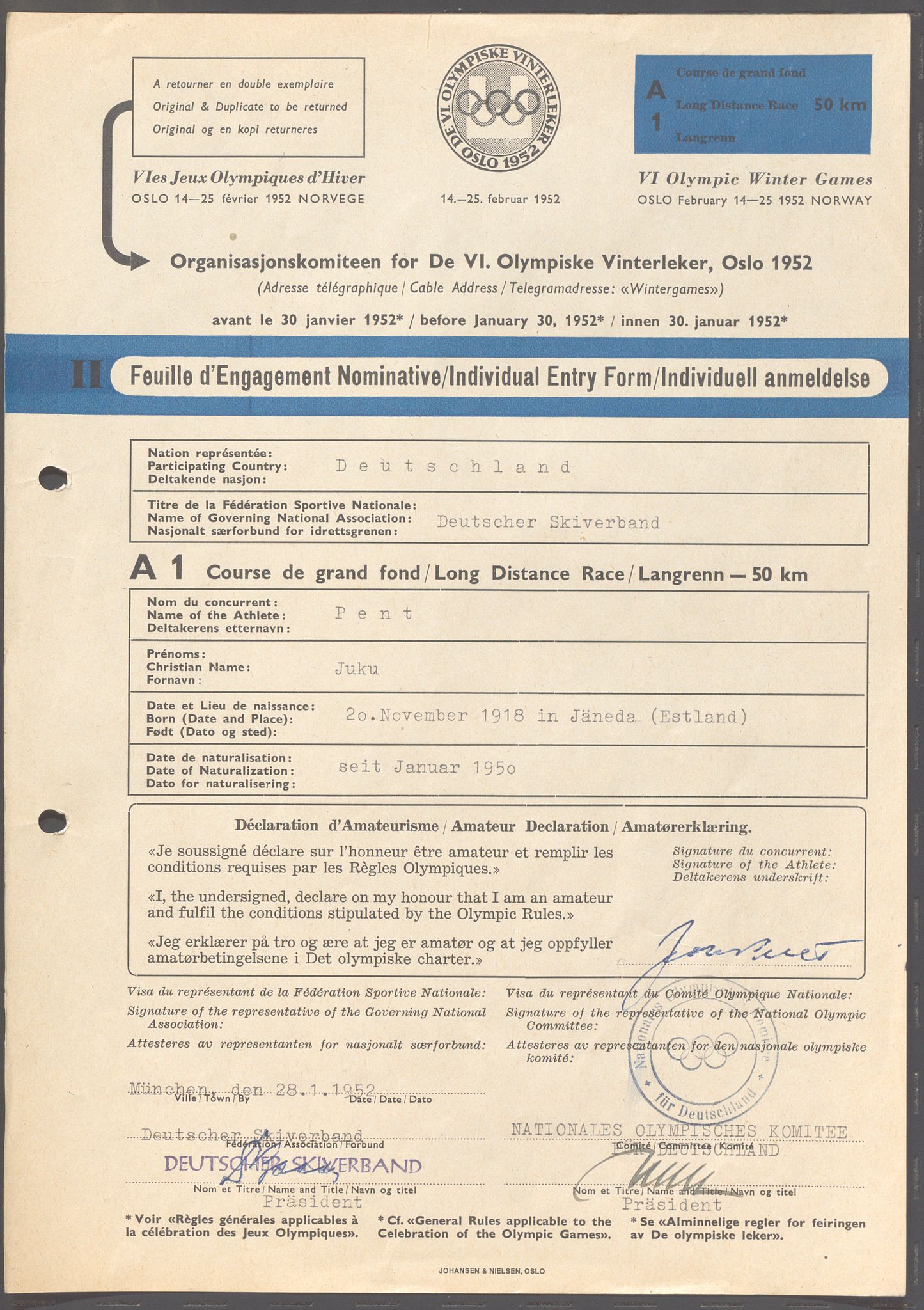 Organisasjonskomiteen for de VI. olympiske vinterleker, OBA/A-20130/H/Ha, 1951-1952, p. 62