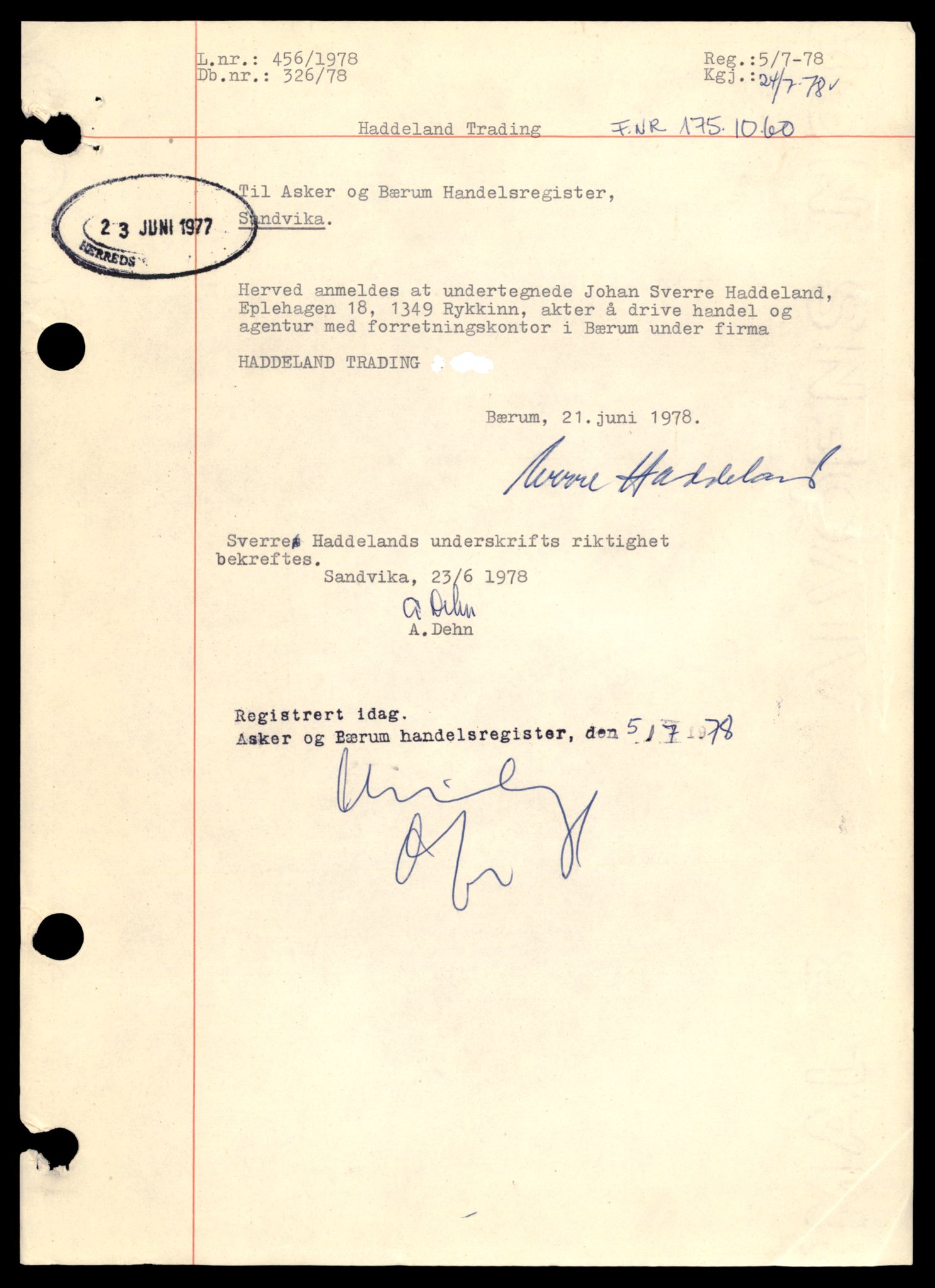 Asker og Bærum tingrett, SAT/A-10379/K/Kb/Kba/L0050: Enkeltmannsforetak, aksjeselskap og andelslag, H - J, 1890-1985, p. 3
