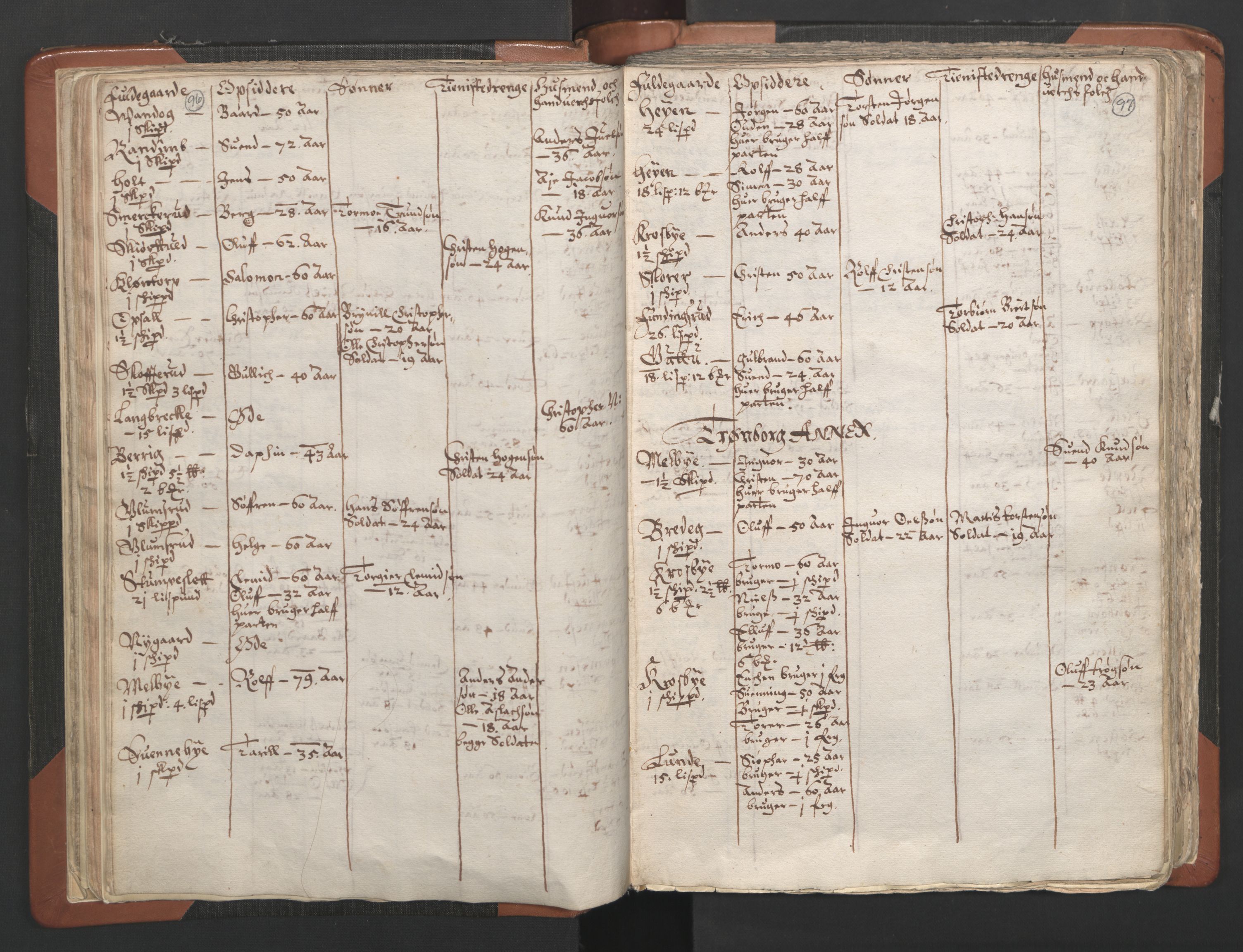 RA, Vicar's Census 1664-1666, no. 2: Øvre Borgesyssel deanery, 1664-1666, p. 96-97