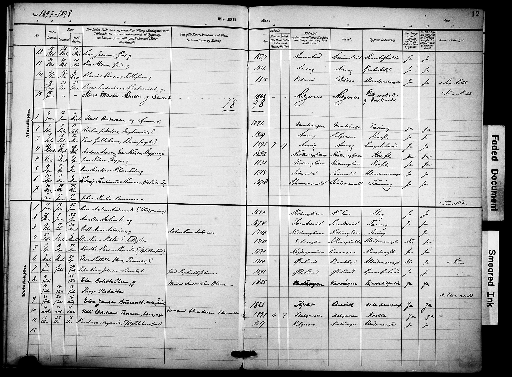 Brunlanes kirkebøker, SAKO/A-342/F/Fb/L0002: Parish register (official) no. II 2, 1895-1899, p. 12