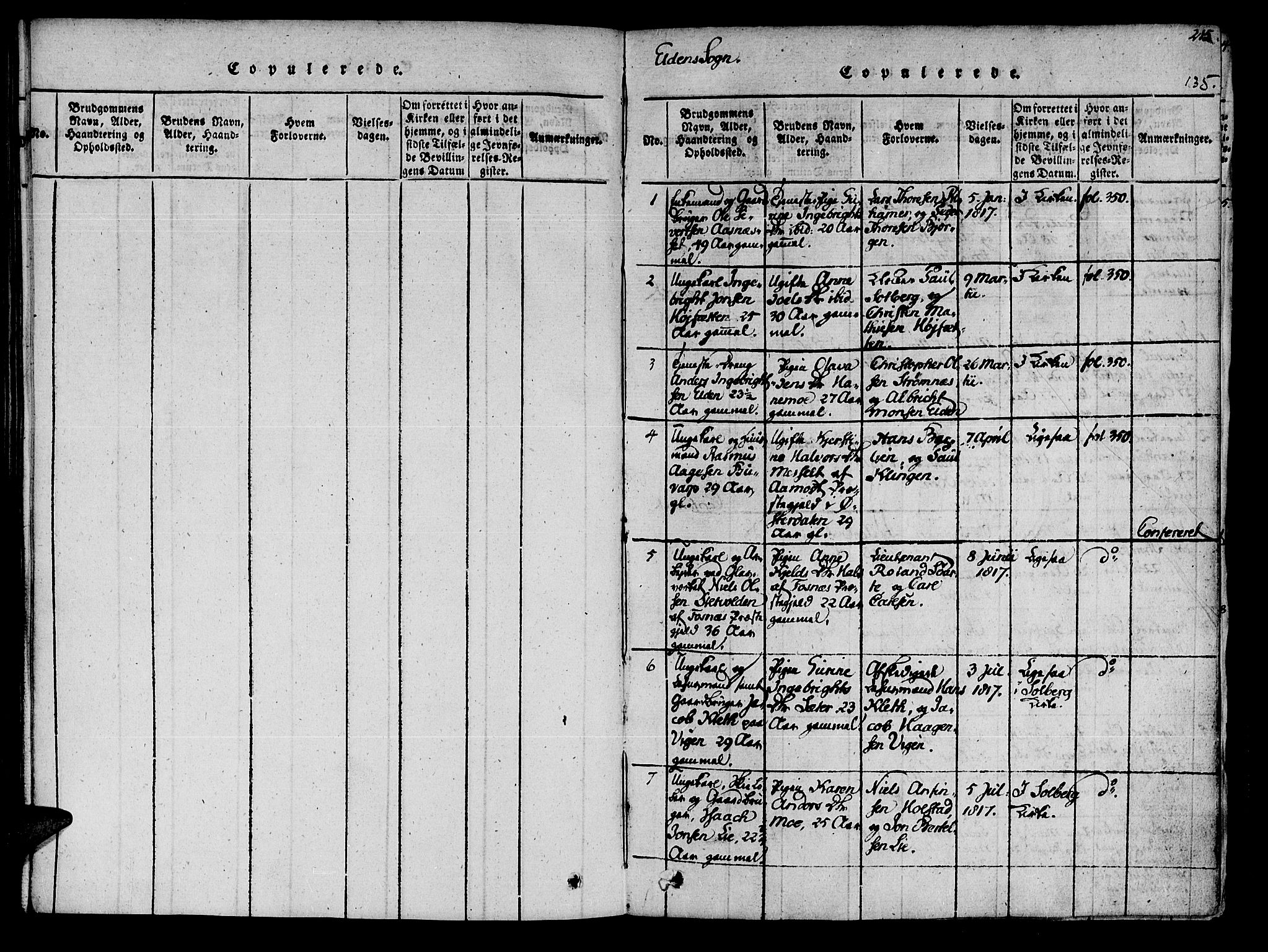 Ministerialprotokoller, klokkerbøker og fødselsregistre - Nord-Trøndelag, AV/SAT-A-1458/741/L0387: Parish register (official) no. 741A03 /3, 1817-1822, p. 135