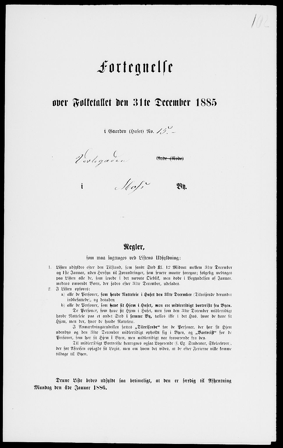 RA, 1885 census for 0104 Moss, 1885, p. 225