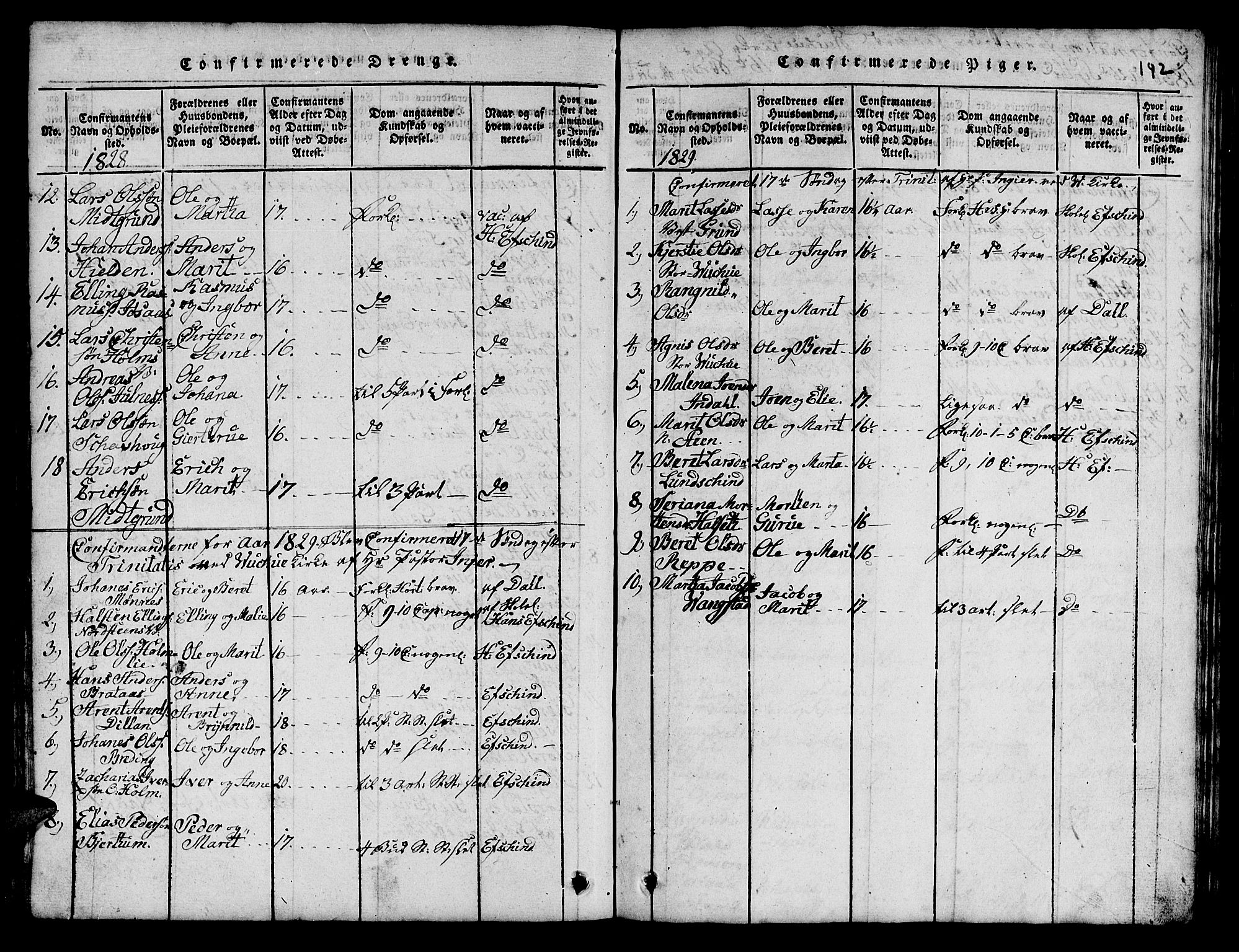 Ministerialprotokoller, klokkerbøker og fødselsregistre - Nord-Trøndelag, AV/SAT-A-1458/724/L0265: Parish register (copy) no. 724C01, 1816-1845, p. 192