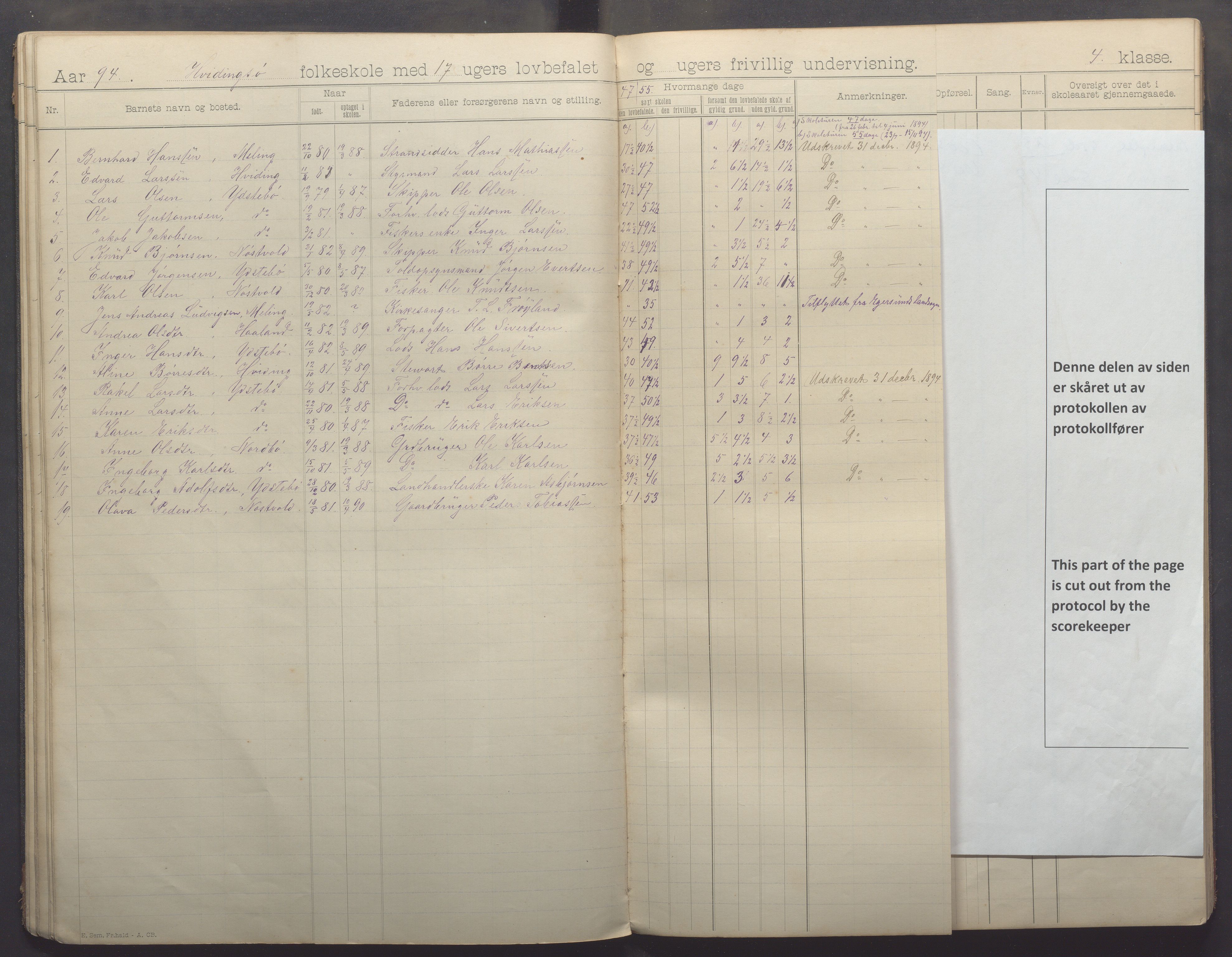 Kvitsøy kommune - Skolestyret, IKAR/K-100574/H/L0001: Skoleprotokoll, 1892-1896, p. 27