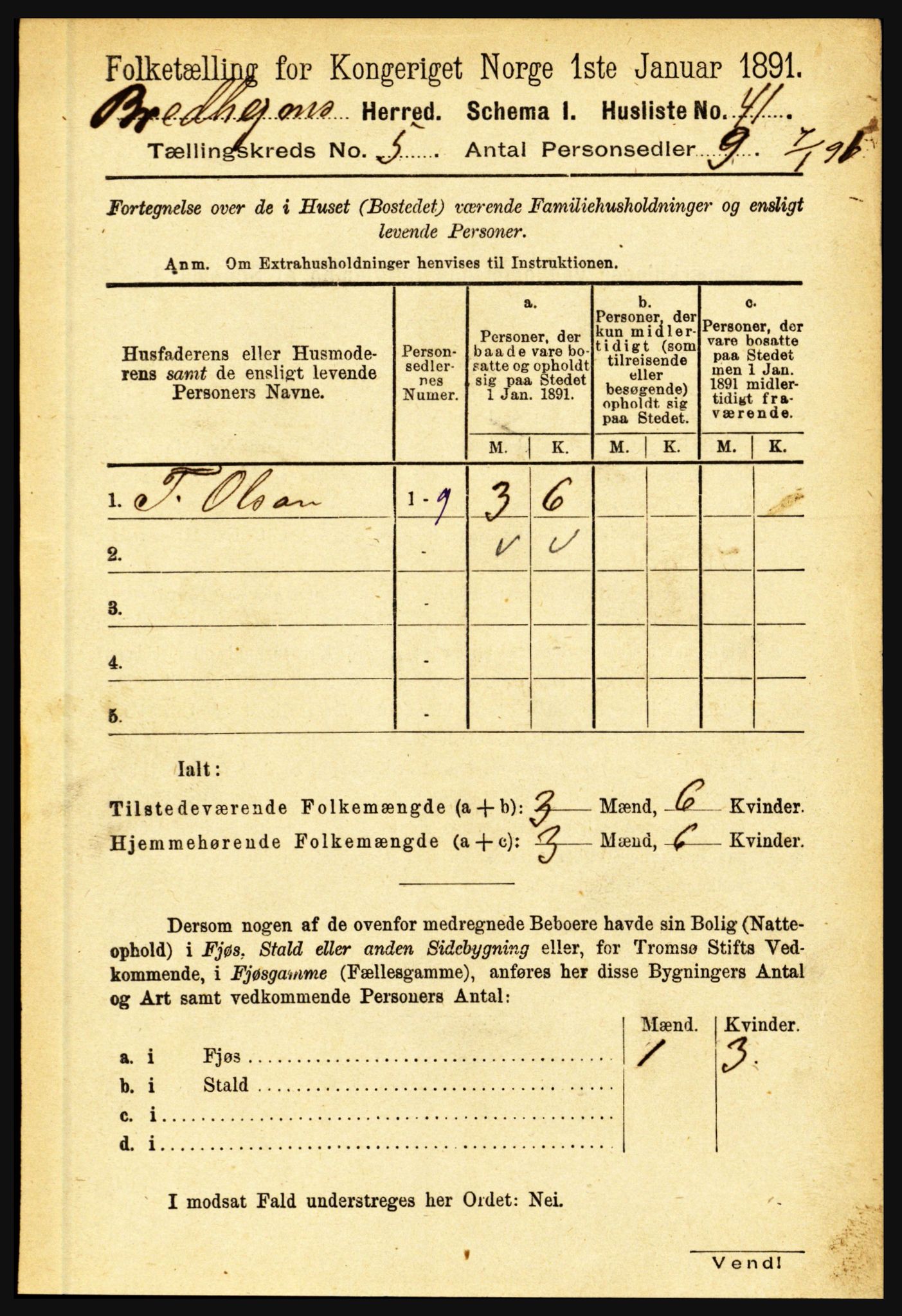 RA, 1891 census for 1446 Breim, 1891, p. 1733