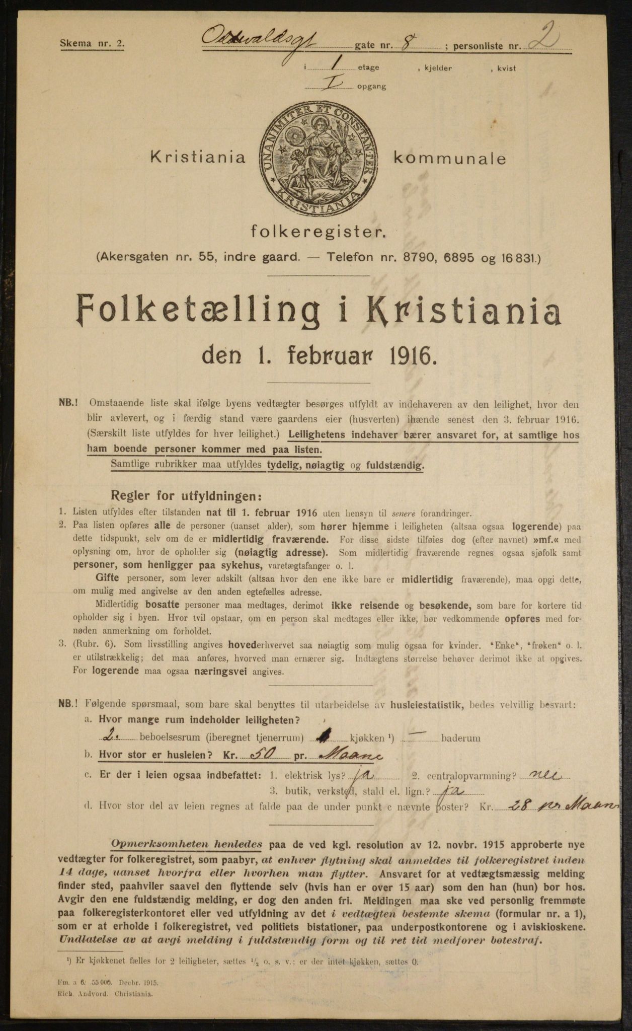 OBA, Municipal Census 1916 for Kristiania, 1916, p. 76251