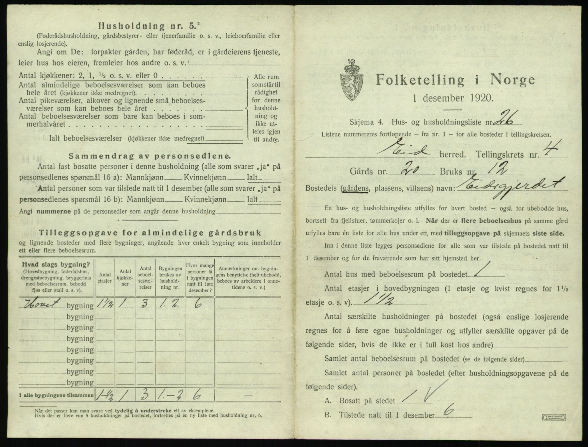 SAT, 1920 census for Eid, 1920, p. 221