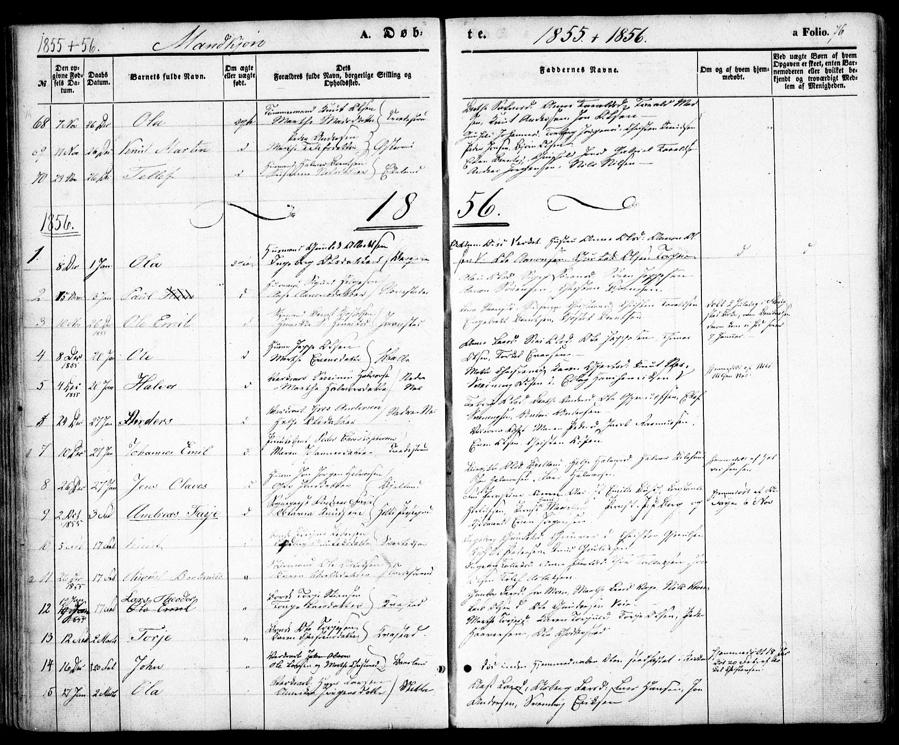 Holt sokneprestkontor, AV/SAK-1111-0021/F/Fa/L0008: Parish register (official) no. A 8, 1849-1860, p. 76