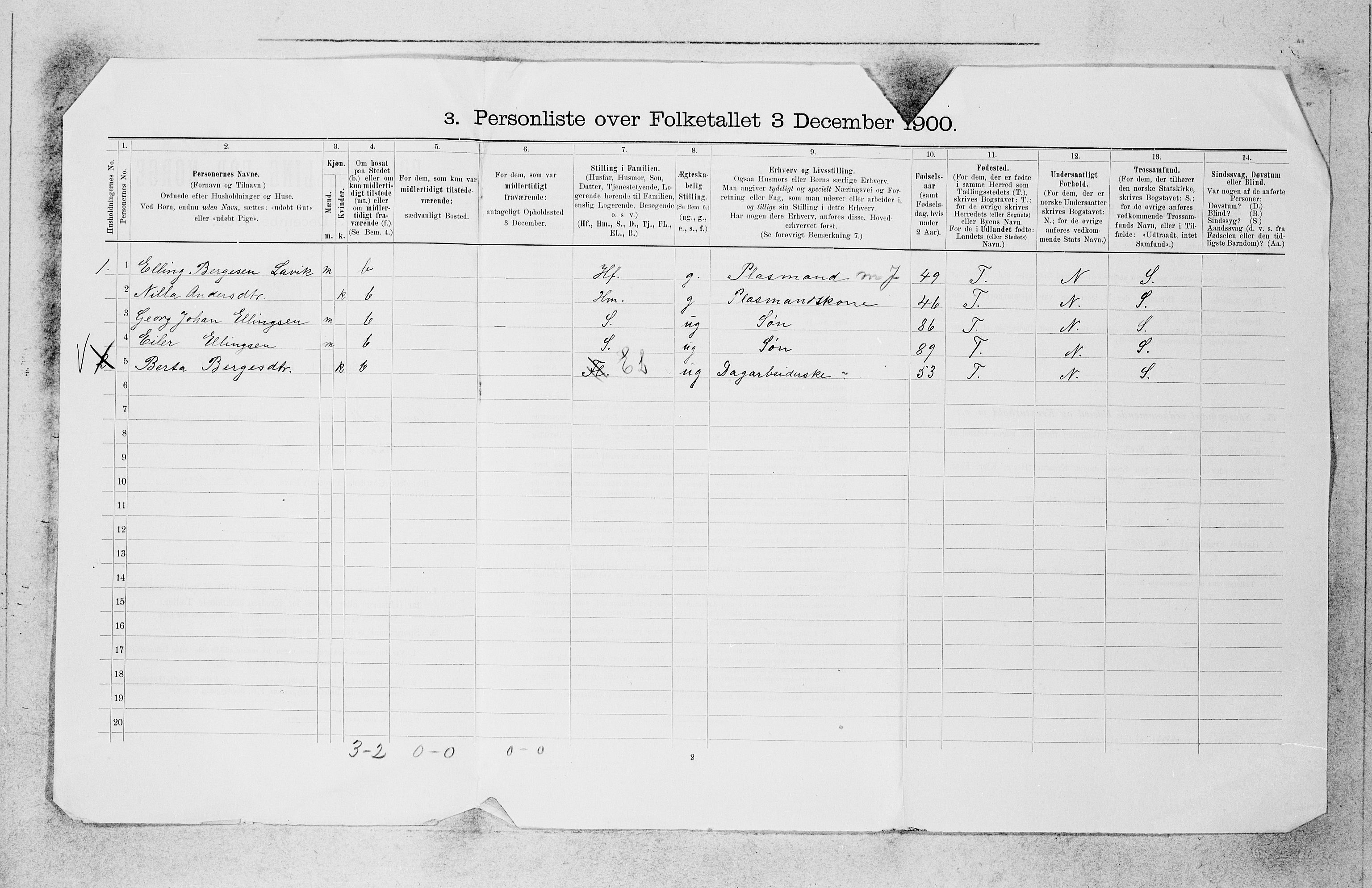 SAB, 1900 census for Lavik og Brekke, 1900, p. 28