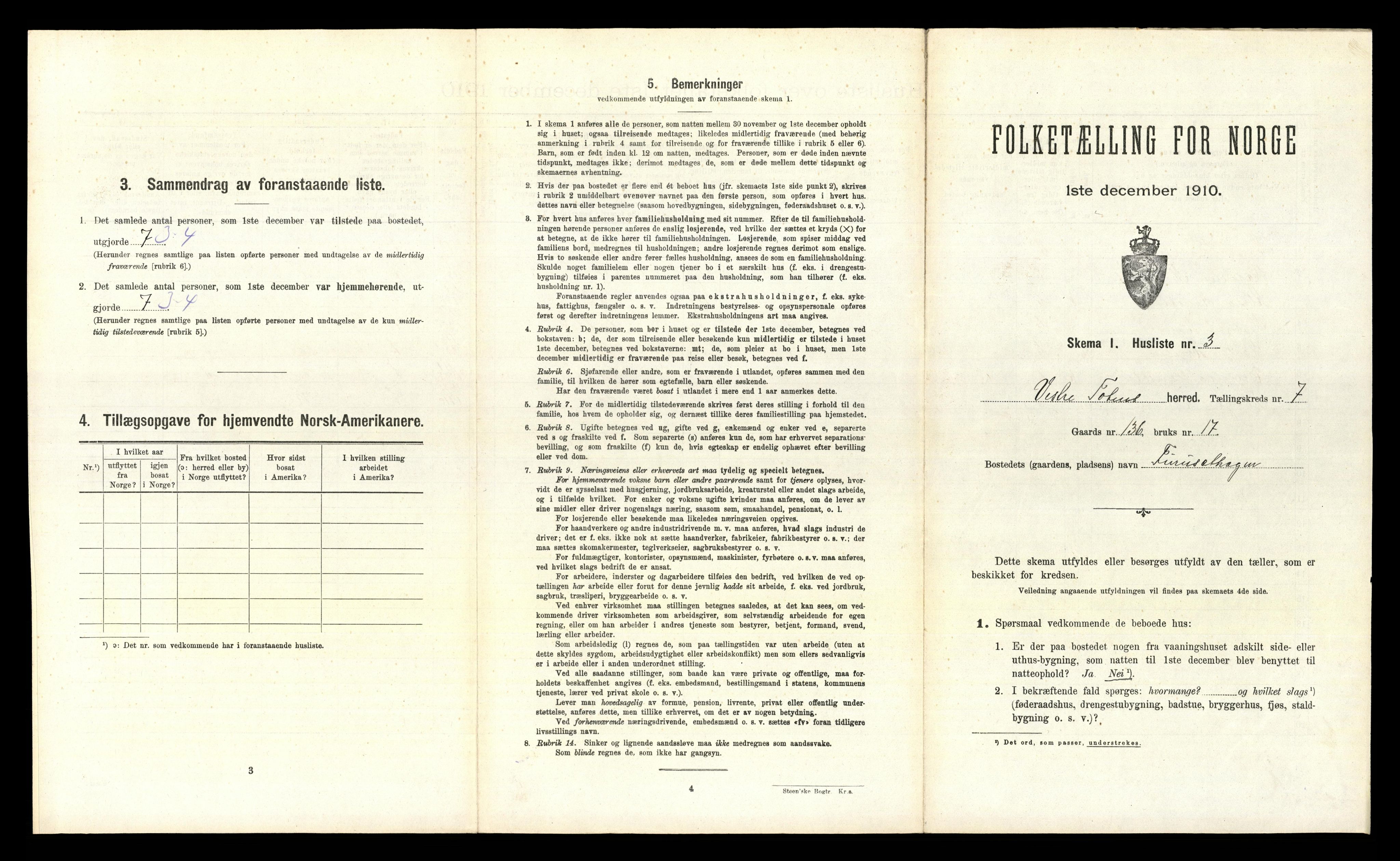 RA, 1910 census for Vestre Toten, 1910, p. 1027