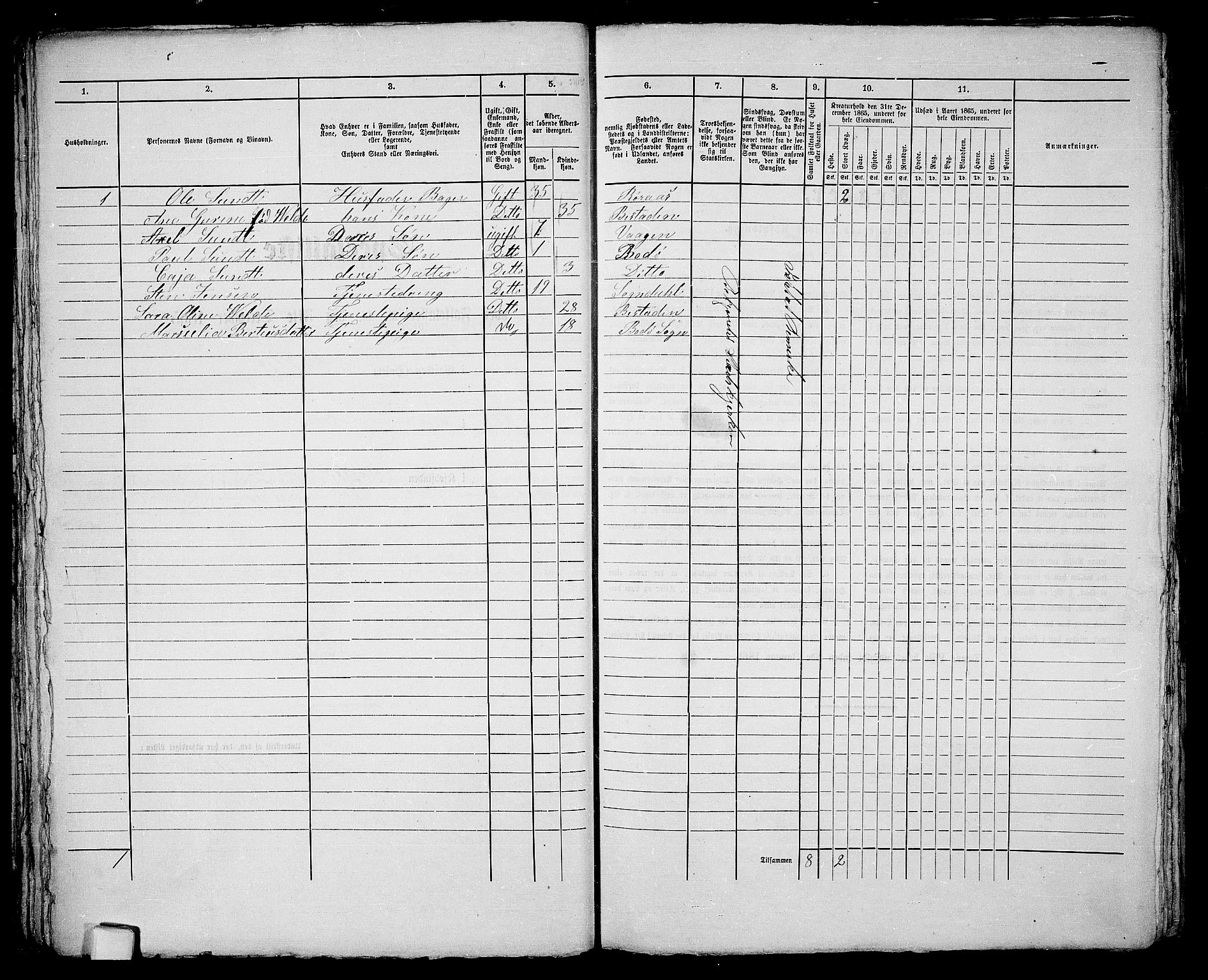 RA, 1865 census for Bodø/Bodø, 1865, p. 47